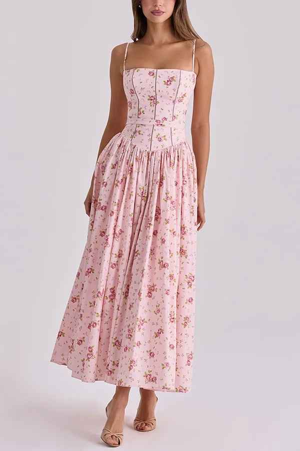 Romantic Countryside | SLEEVELESS FLORAL MIDI VACATION DRESS