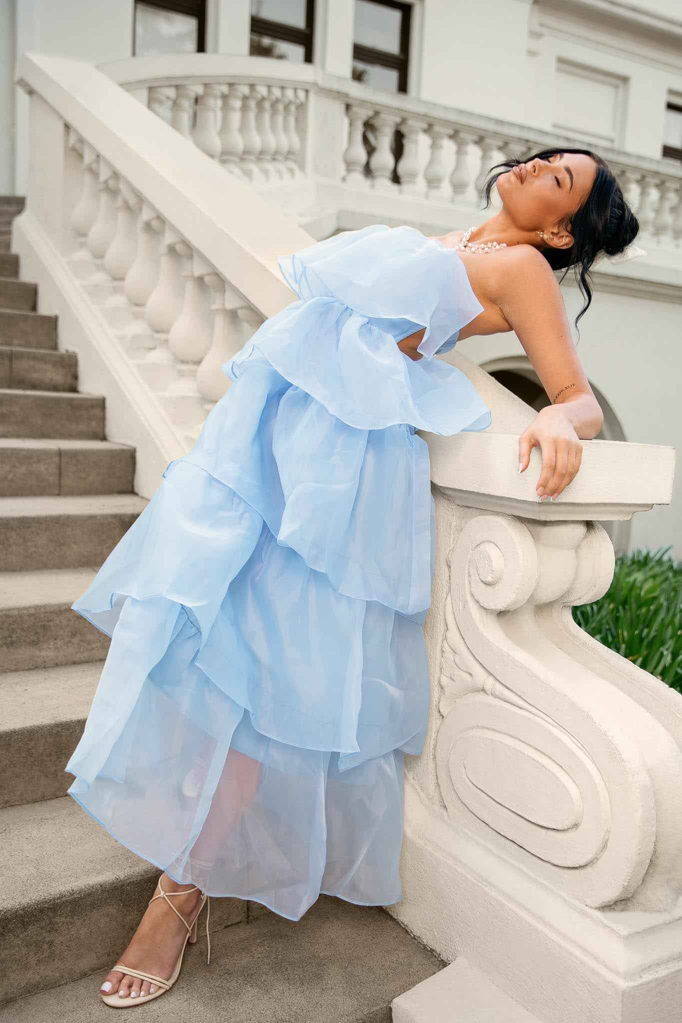 Behati | STRAPLESS TIERED MIDI PARTY OCCASION DRESS