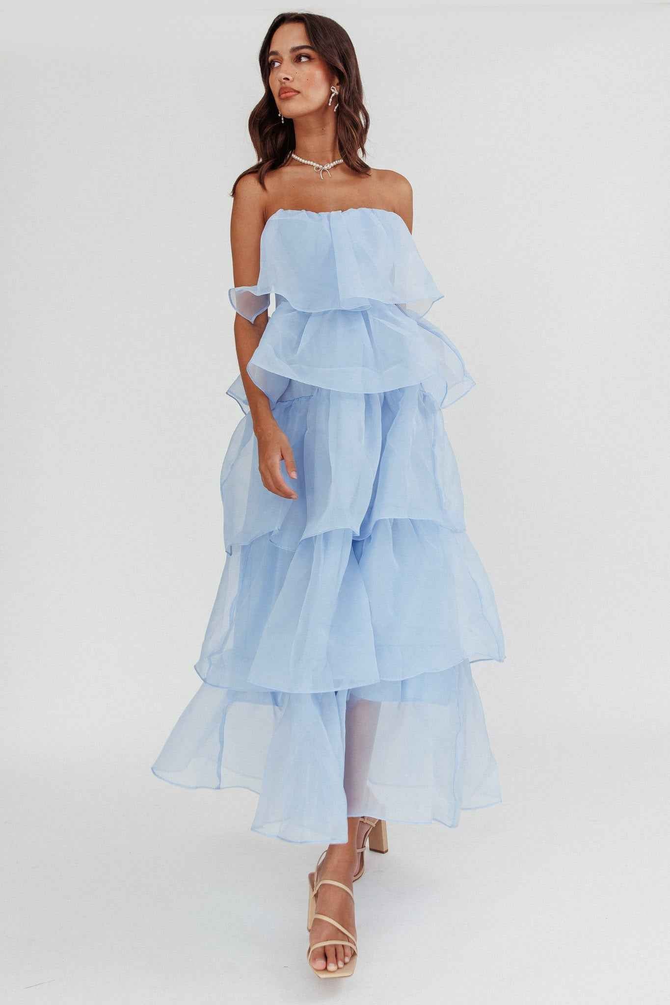 Behati | STRAPLESS TIERED MIDI PARTY OCCASION DRESS