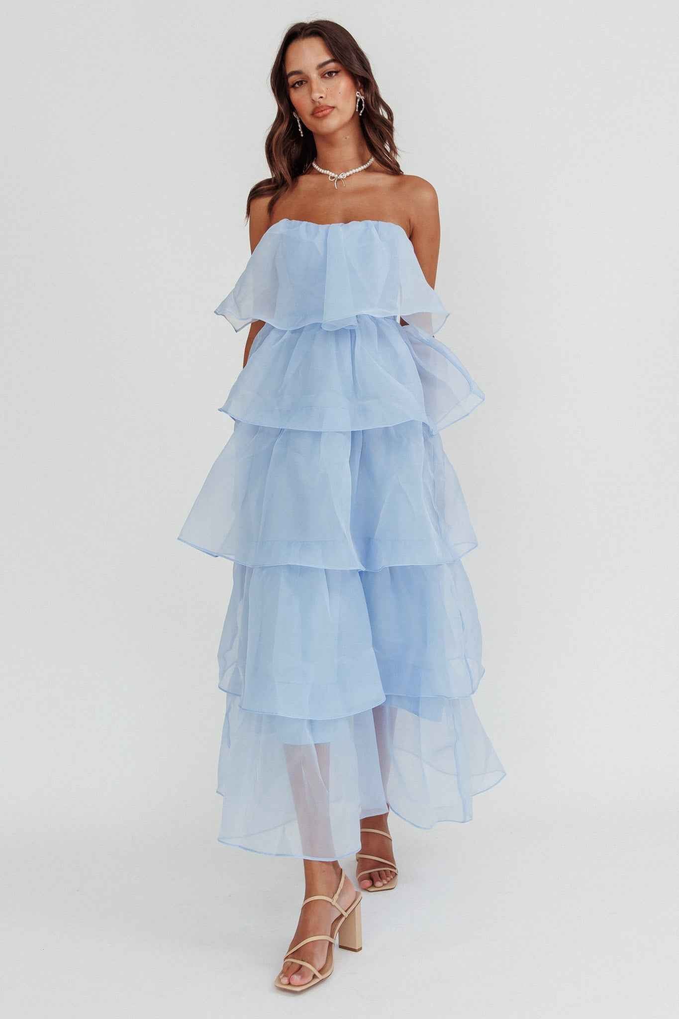Behati | STRAPLESS TIERED MIDI PARTY OCCASION DRESS