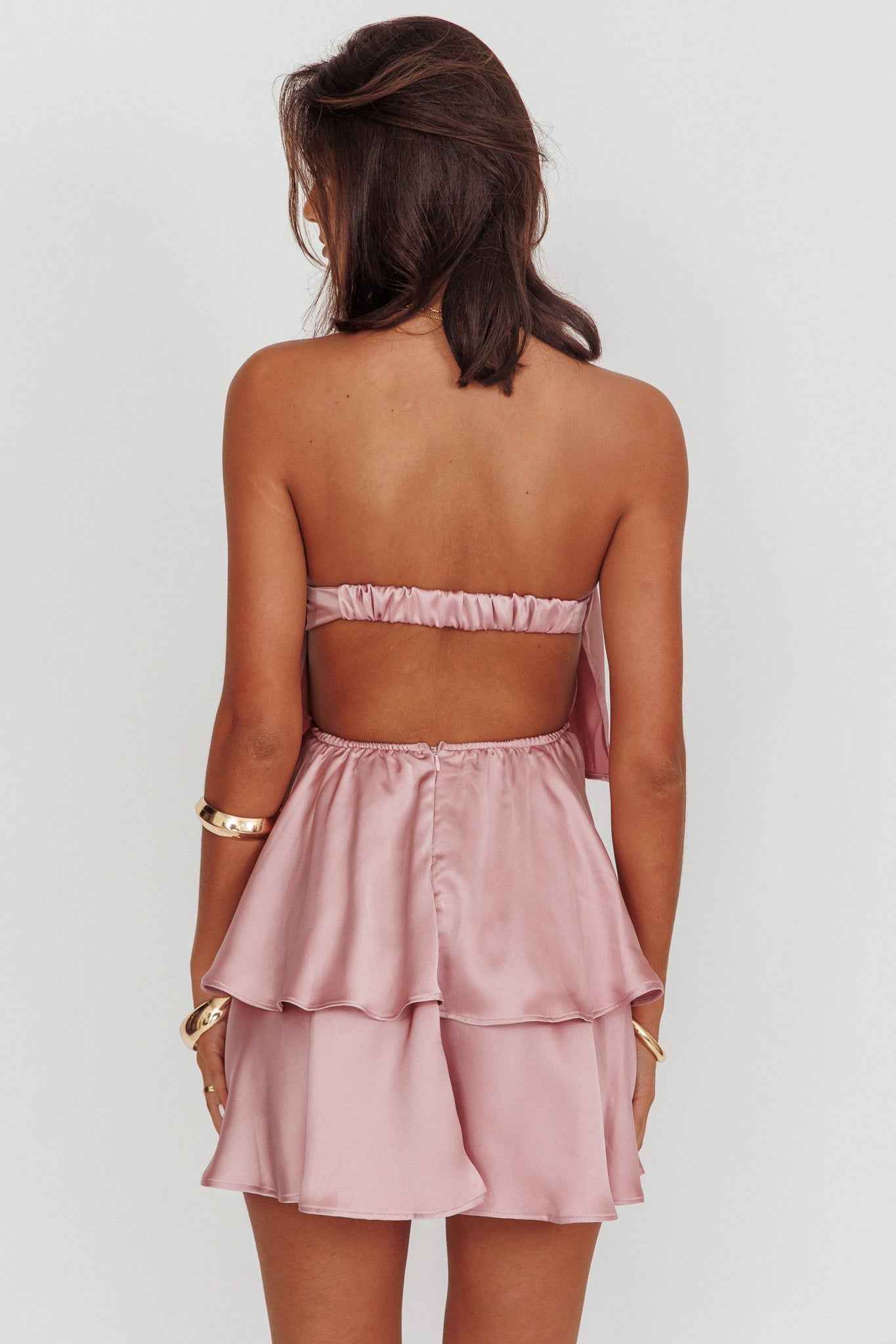 Behati | STRAPLESS TIERED MINI WEDDING GUEST PARTY DRESS