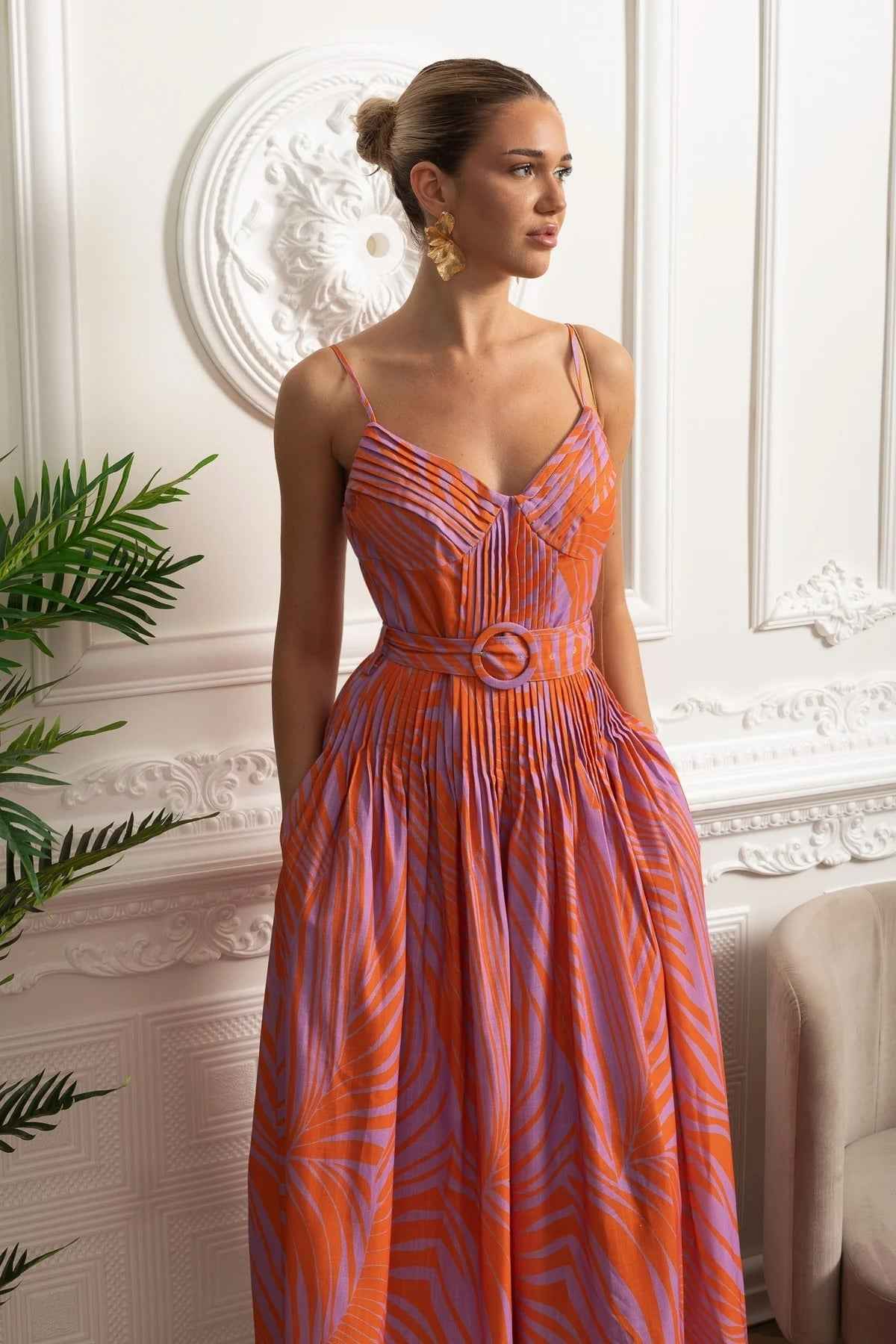 Pleated Bust | PLEATED FITTED MIDI PARTY COCKTAIL DRESS