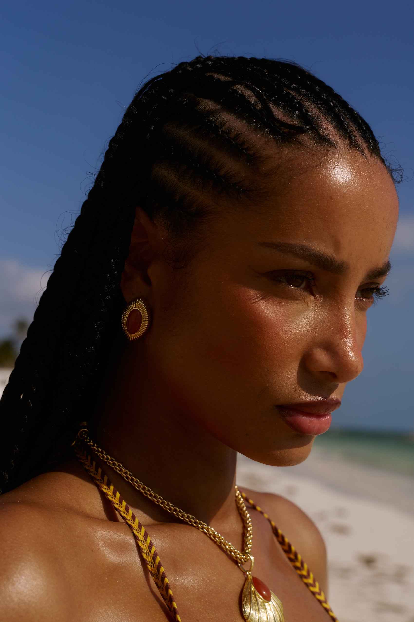 Ayana Earrings in Orange Aventurine