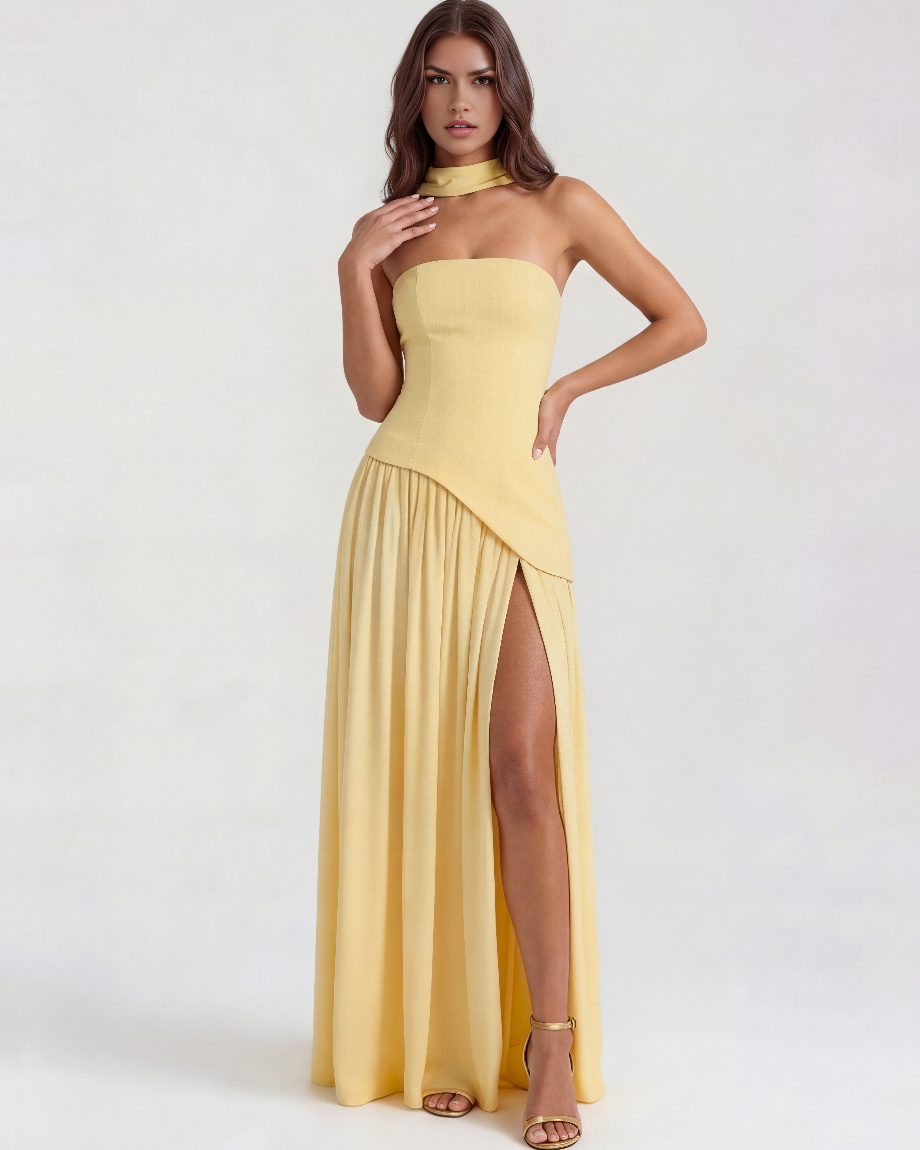 Serena Butter Yellow Maxi Dress - ICYBOO