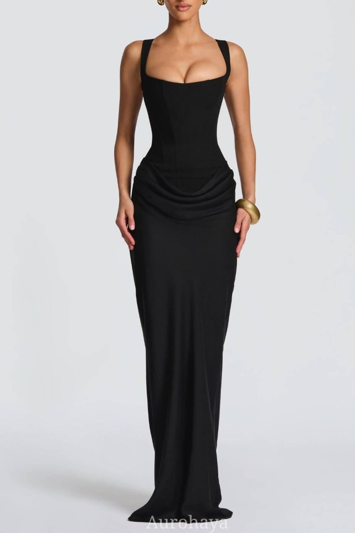 Hortense Square Neck Corset Maxi Dress
