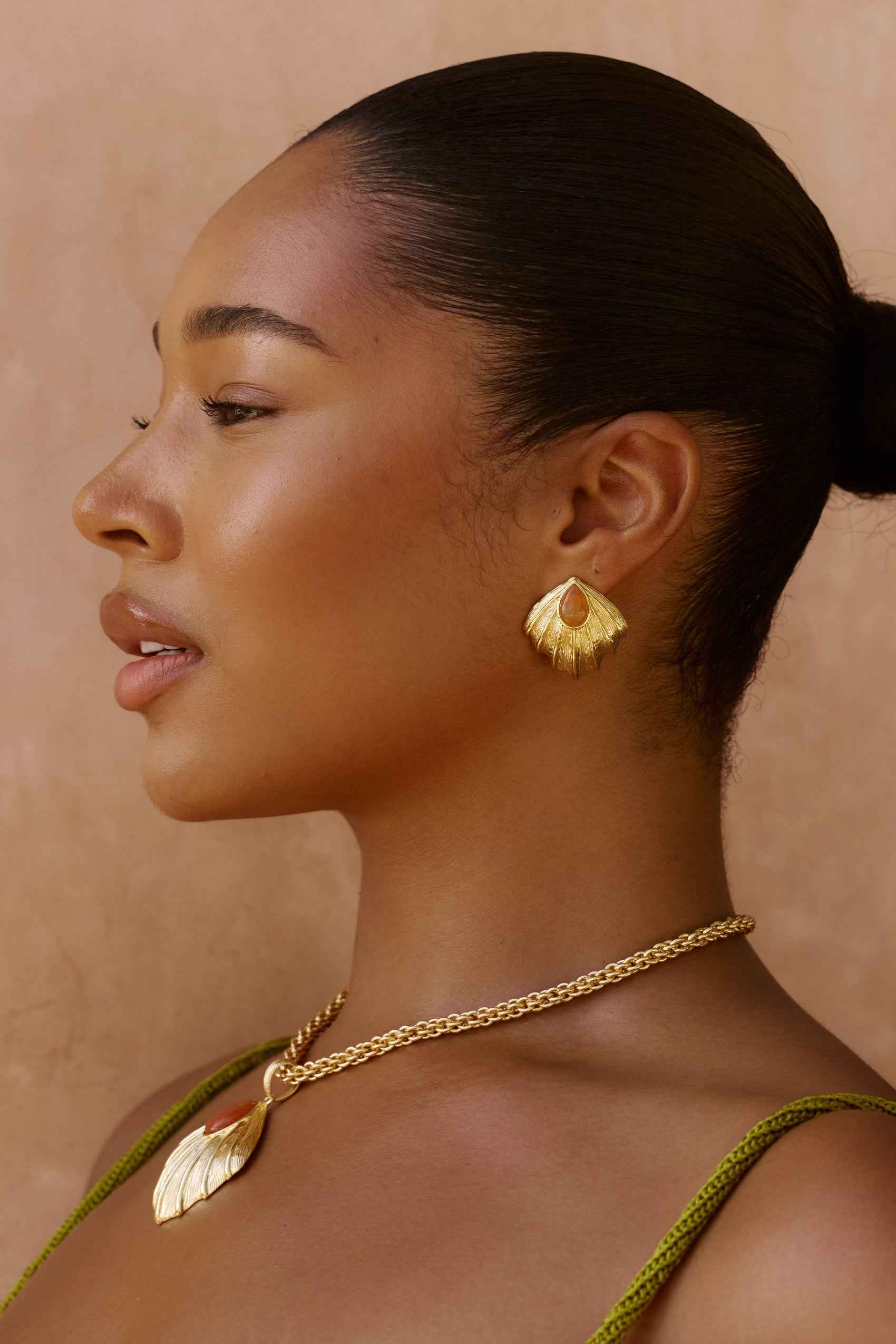 Zahana Earrings in Orange Aventurine