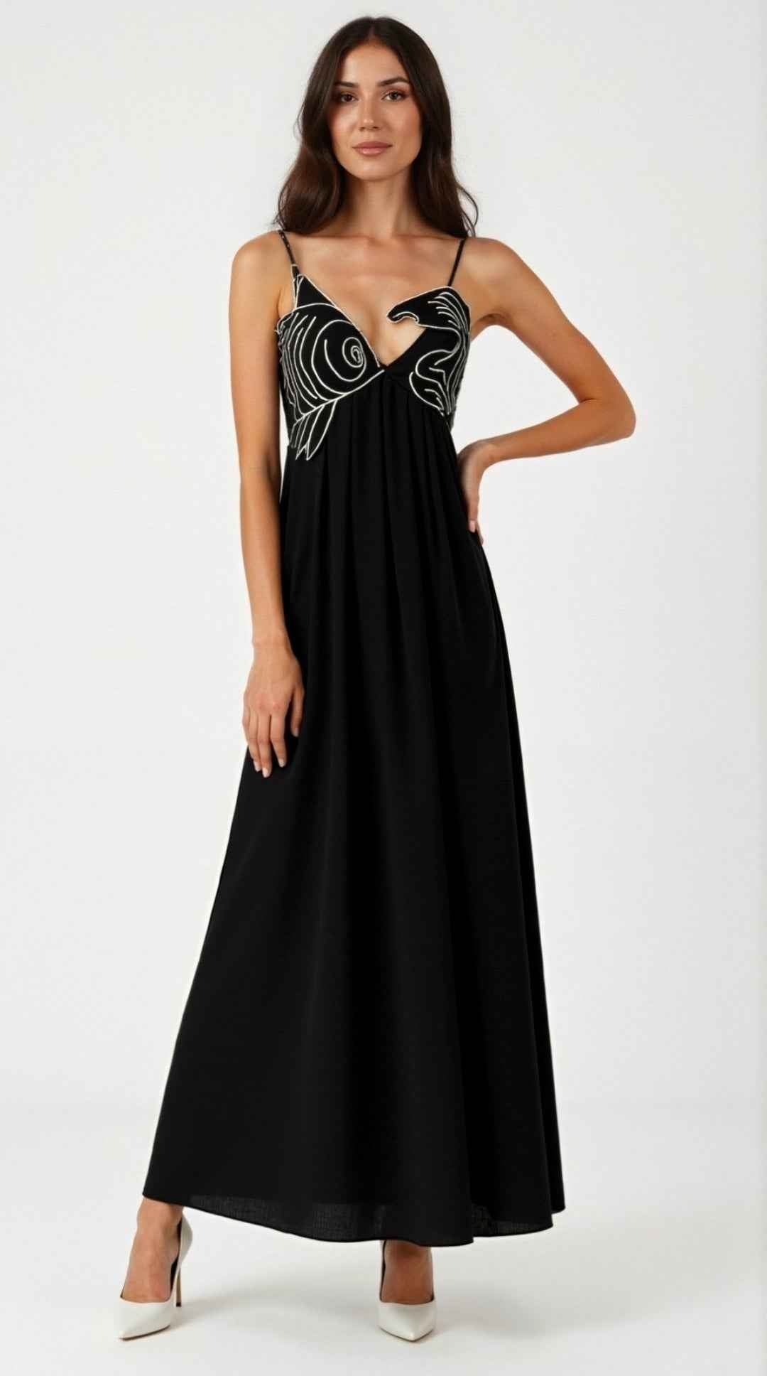 Deborah Maxi Dress with Embroidery