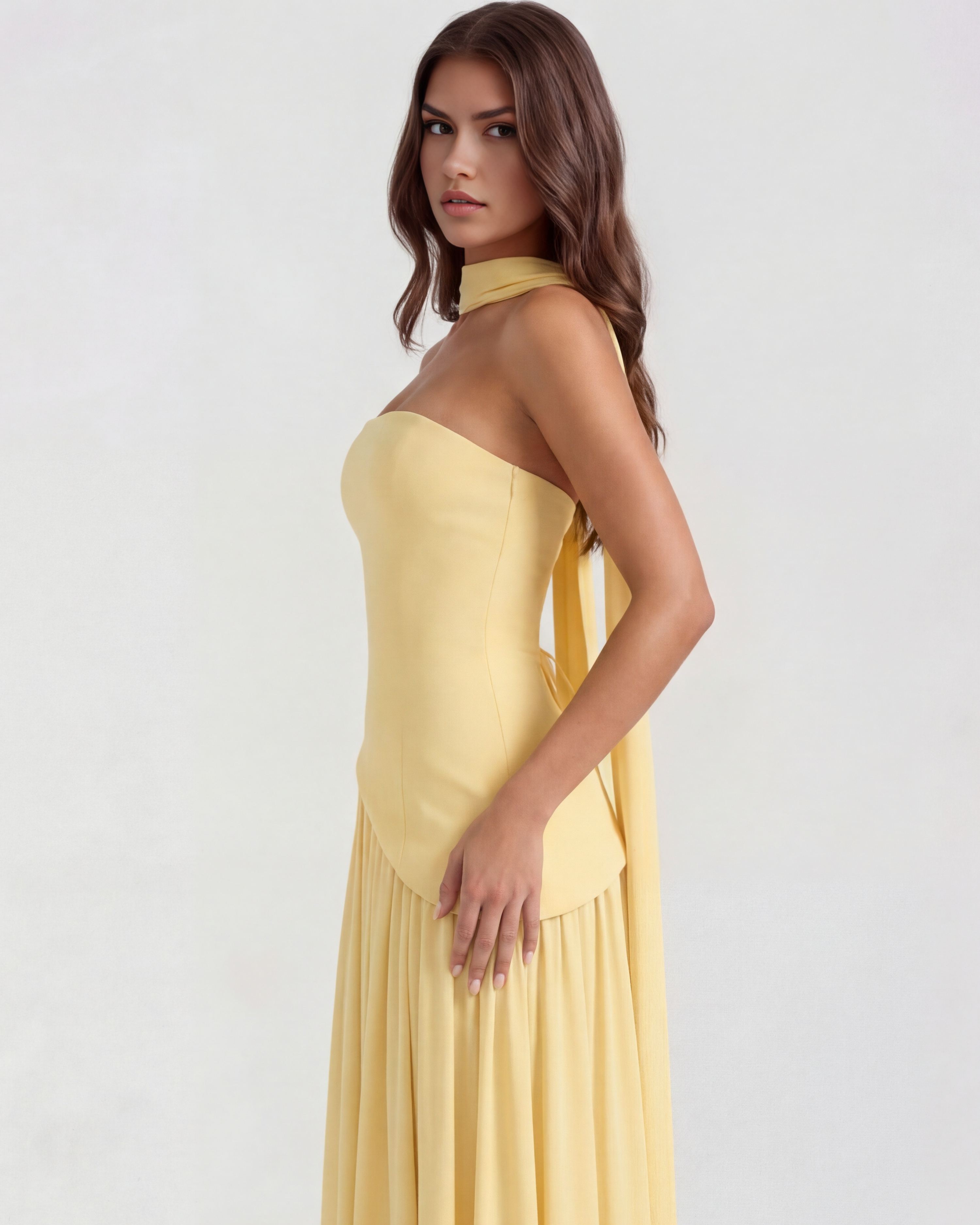 Serena Butter Yellow Maxi Dress - ICYBOO