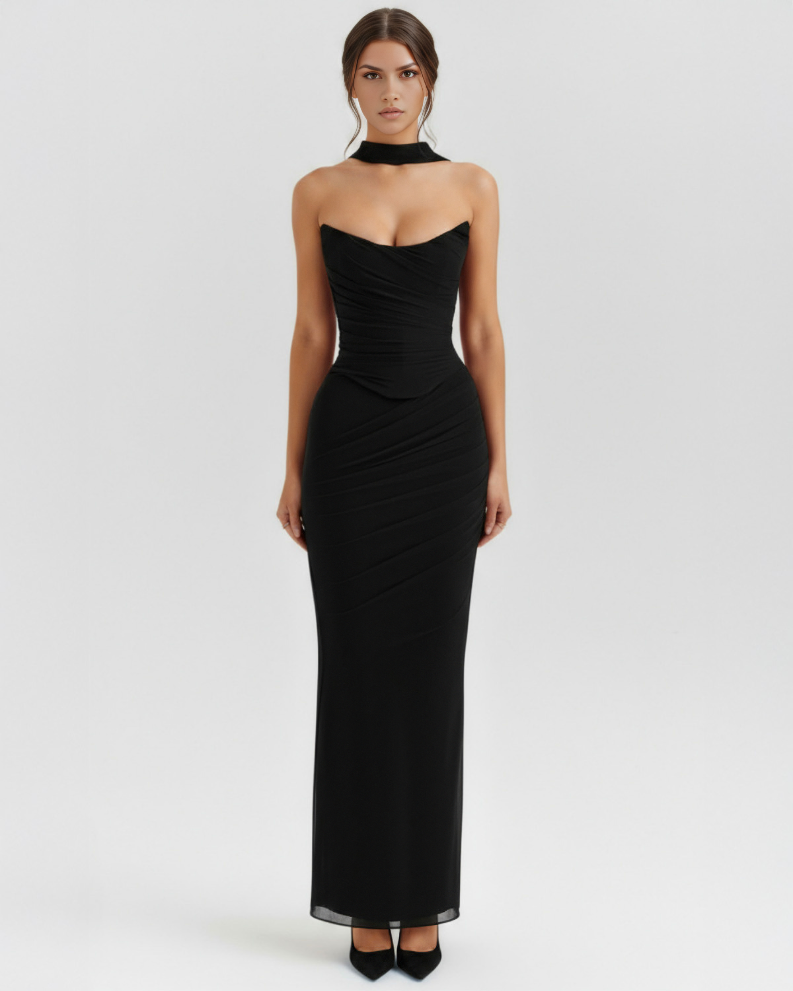 Mesh Maxi Dress Set | Corset & Skirt with Scarf, Romantic Events & Occasions ICYBOO