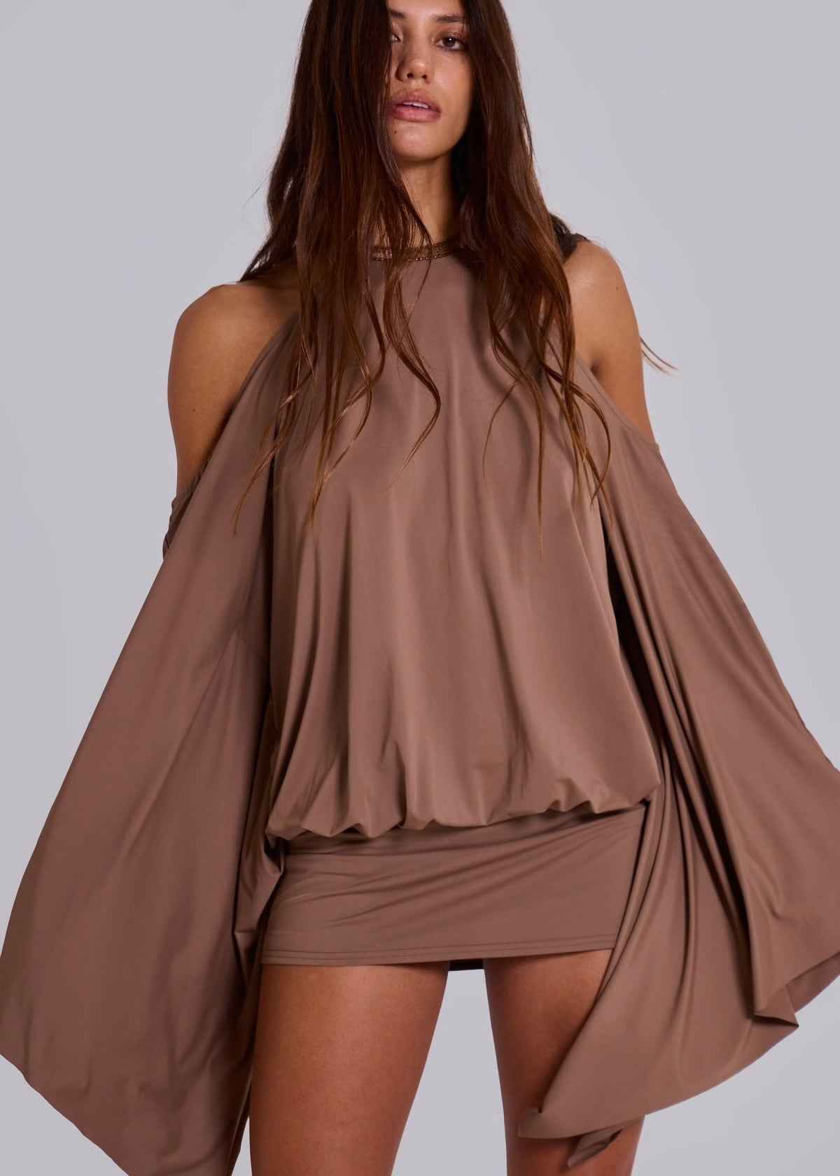 Alula Embellished Butterfly Mini Party Dress - Brown