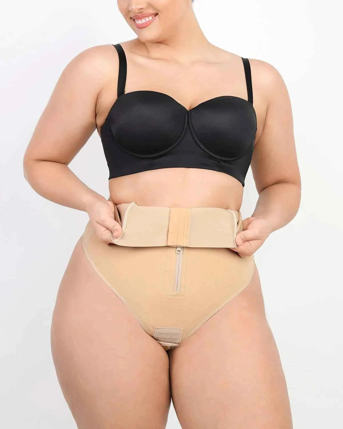 BOOT-YEAH™ Mini Shorts - Black Boned High-Waisted