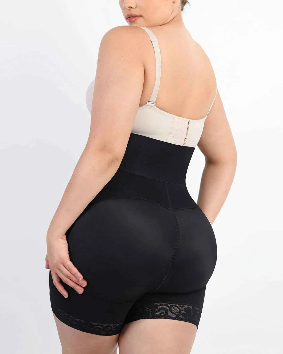 BOOT-YEAH™ Mini Shorts - Black Boned High-Waisted