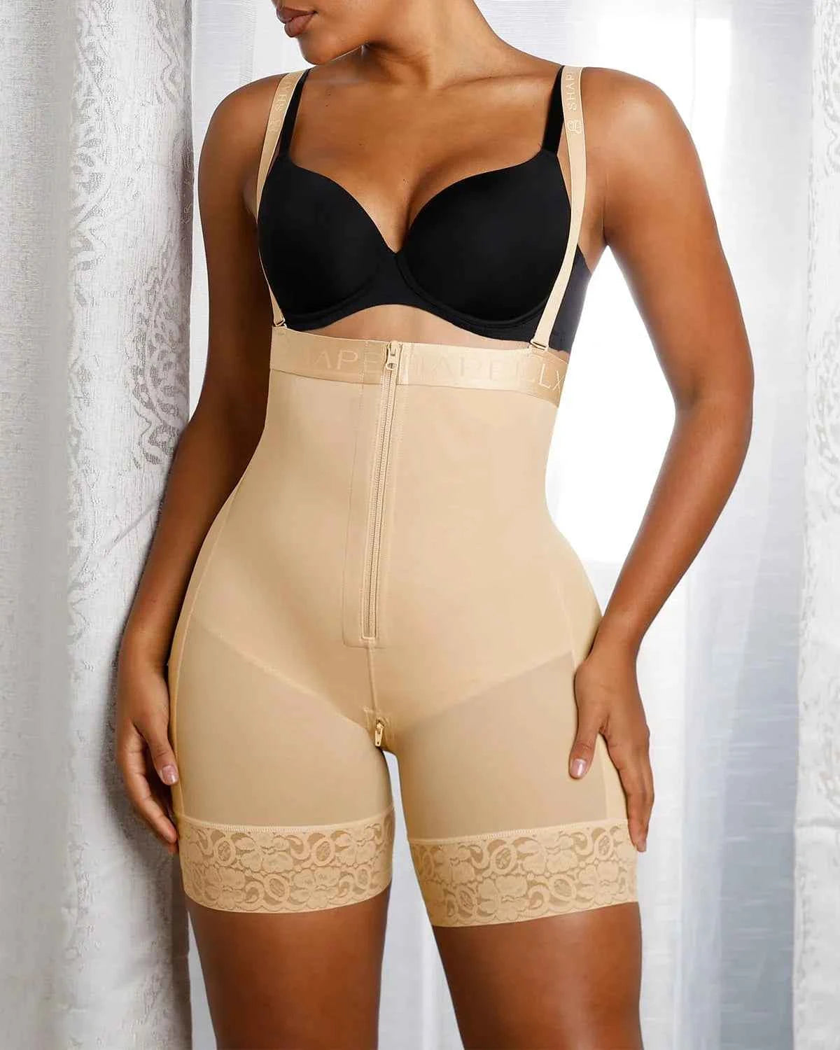 BOOT-YEAH™ Midi Shaping Shorts - Black Compression Lace