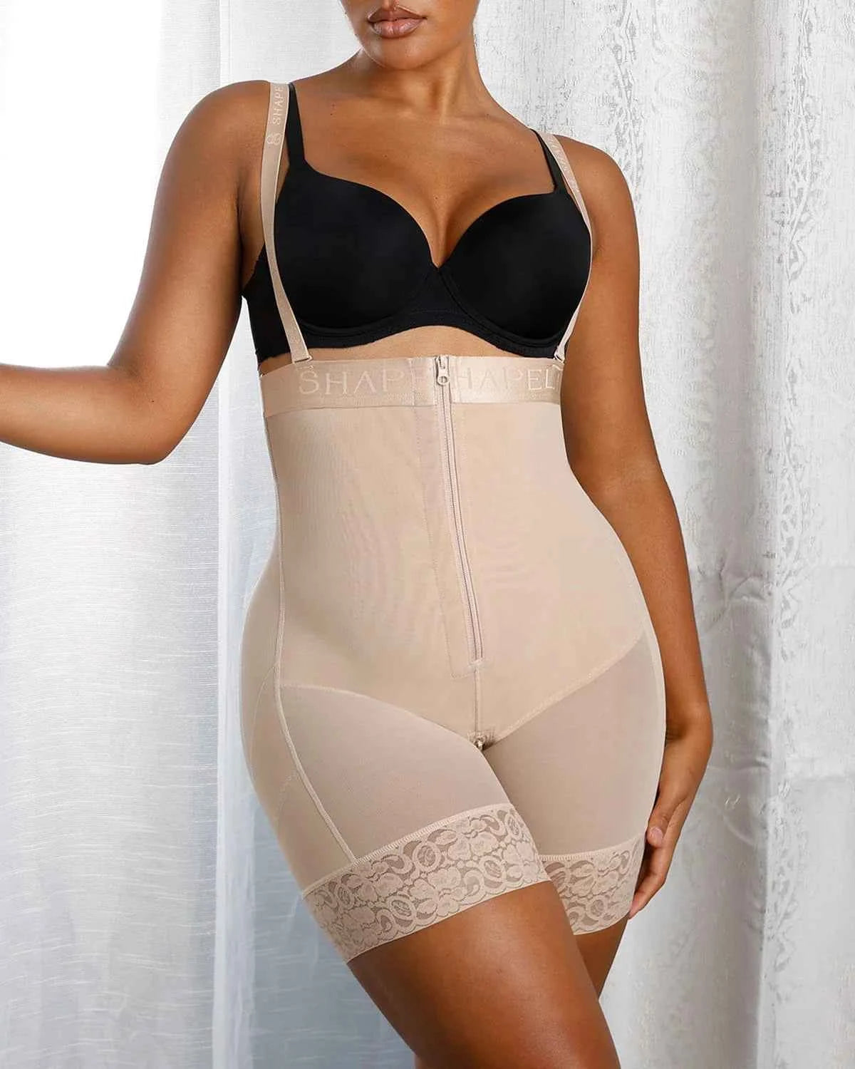 BOOT-YEAH™ Midi Shaping Shorts - Black Compression Lace