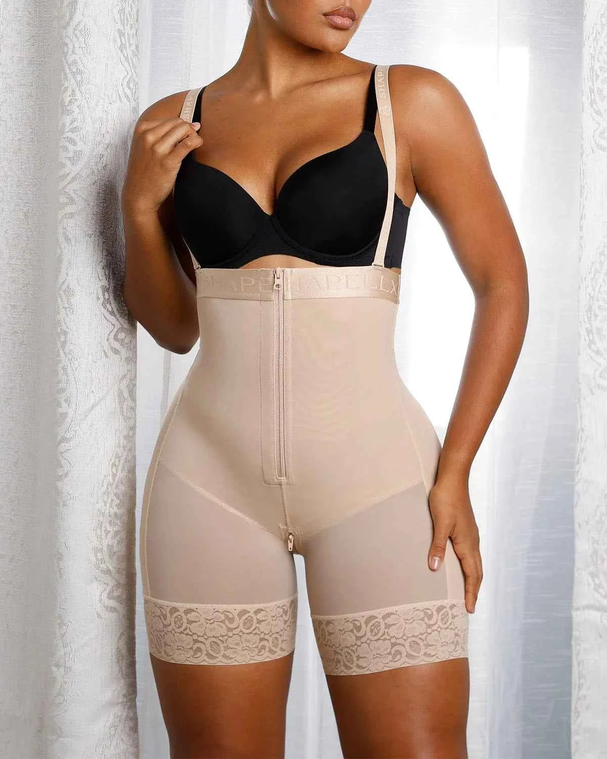 BOOT-YEAH™ Midi Shaping Shorts - Black Compression Lace