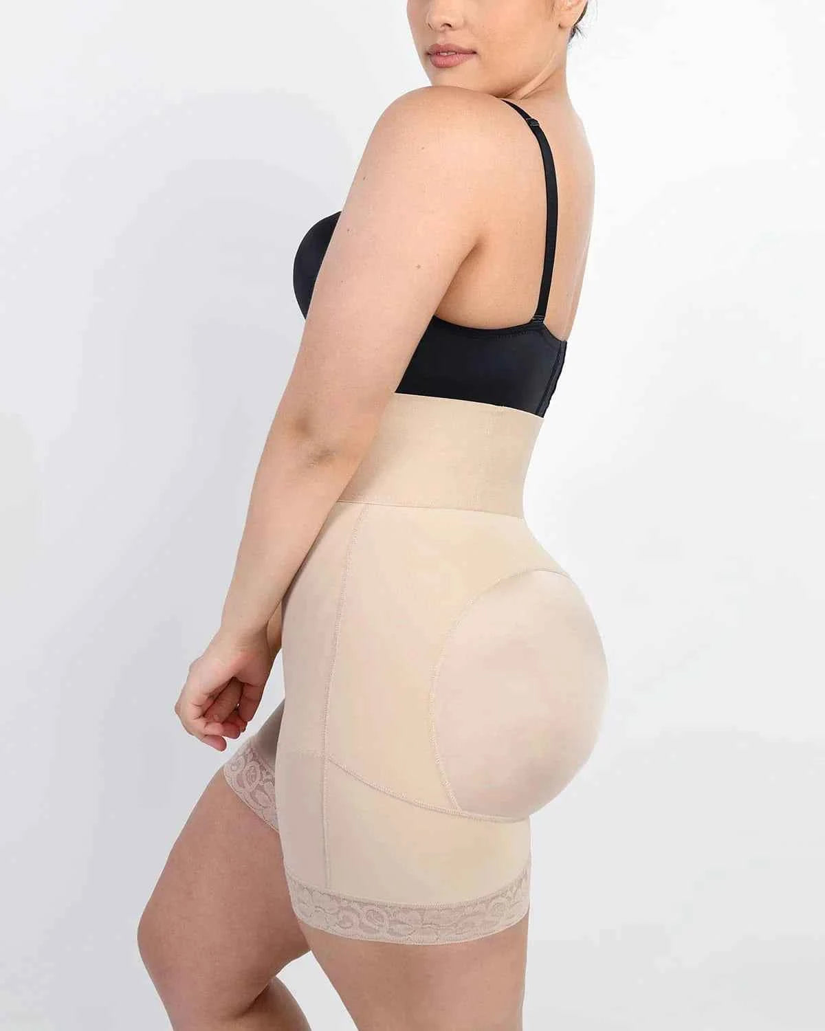 Bare Essentials High-Waist Shapewear Short - Black Lace