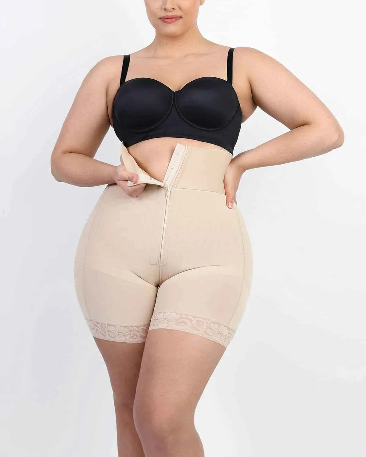 Bare Essentials High-Waist Shapewear Short - Black Lace