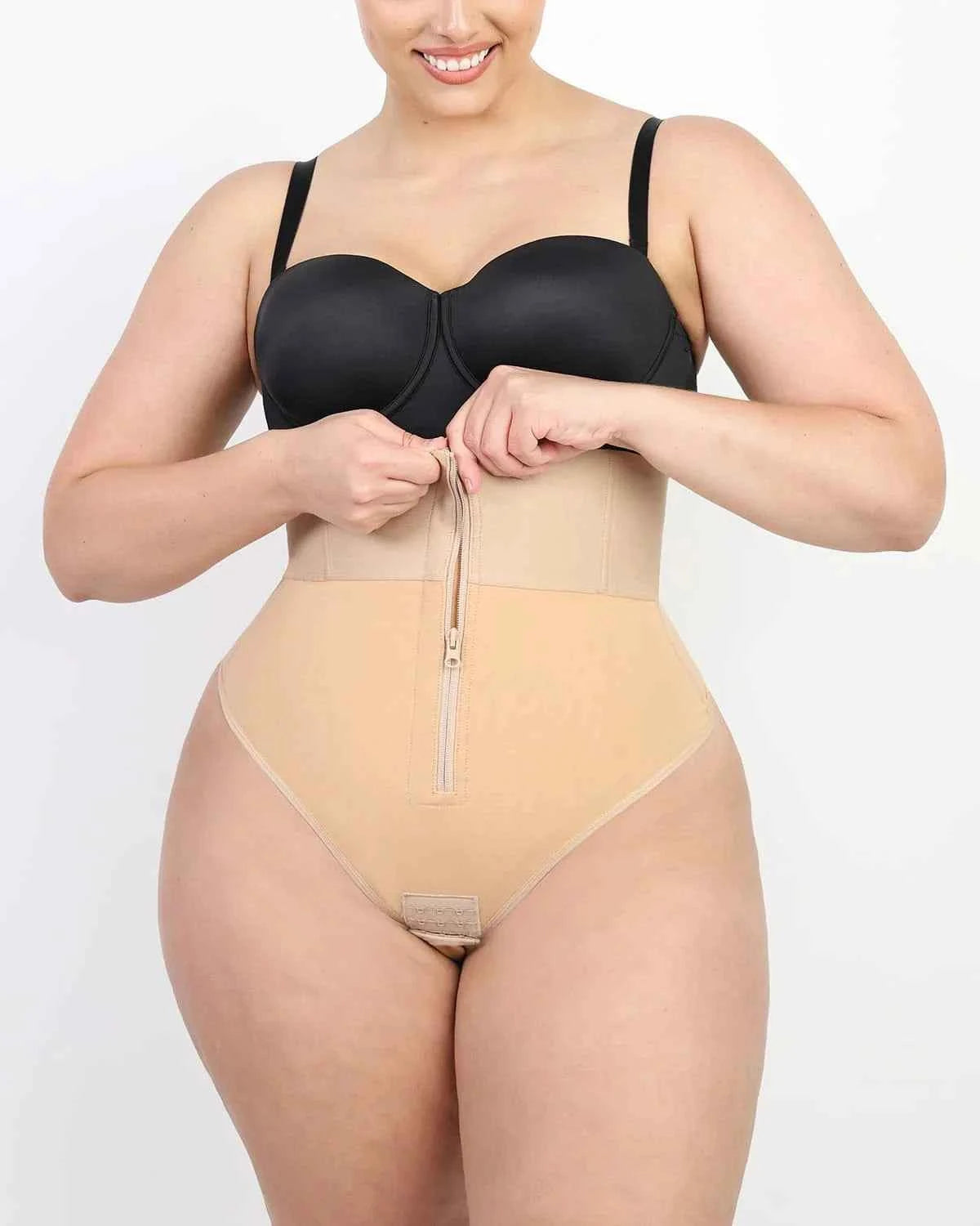 Bare Essentials High-Rise Thong - Black Sculpting Support