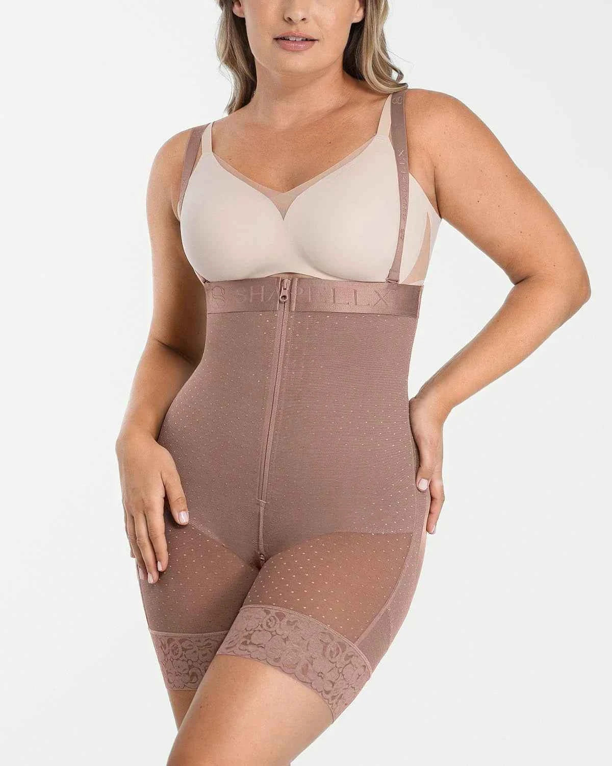 BOOT-YEAH™ High-Waisted Mini Dress - Polka Dot Lace