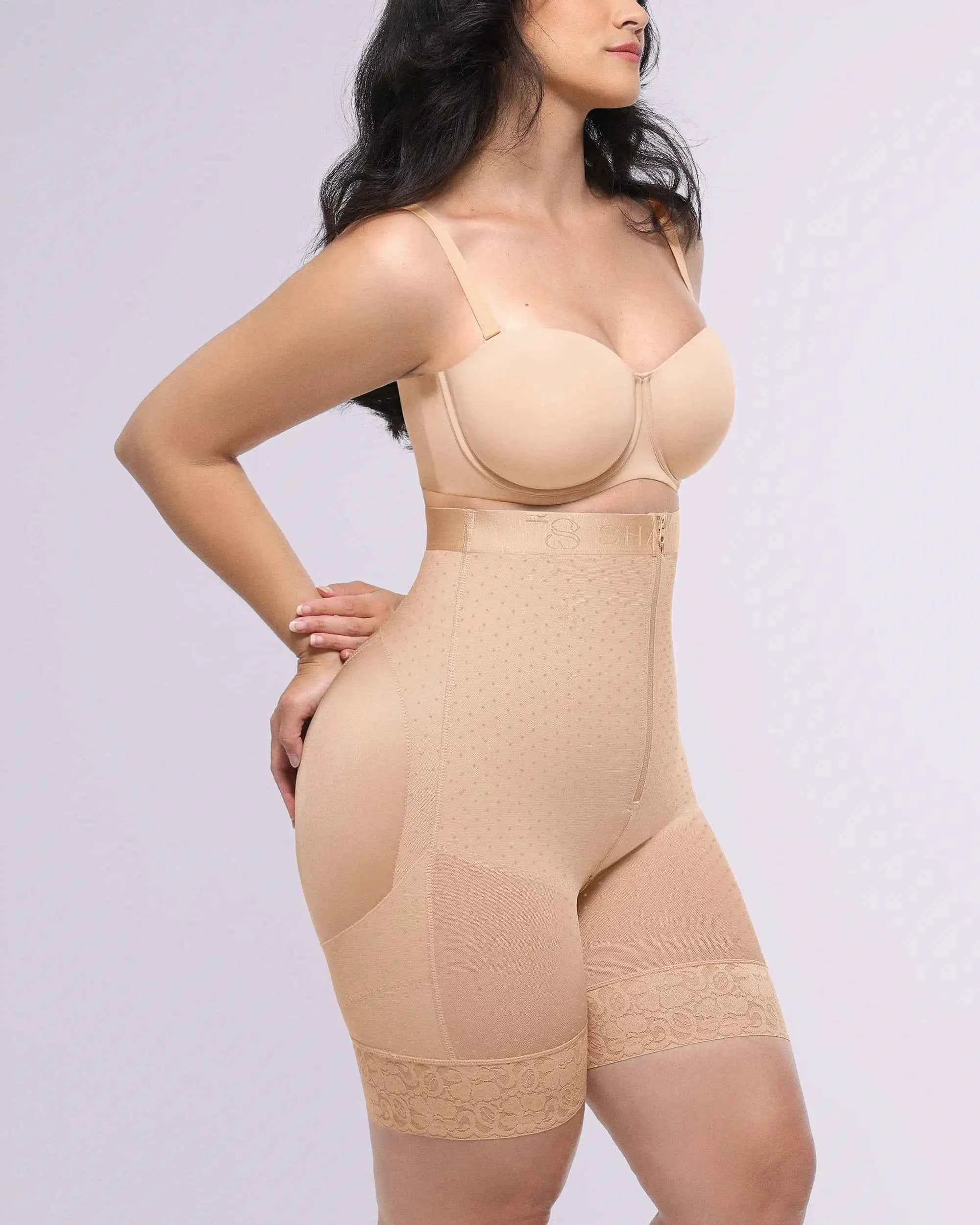 BOOT-YEAH™ High-Waisted Mini Dress - Polka Dot Lace