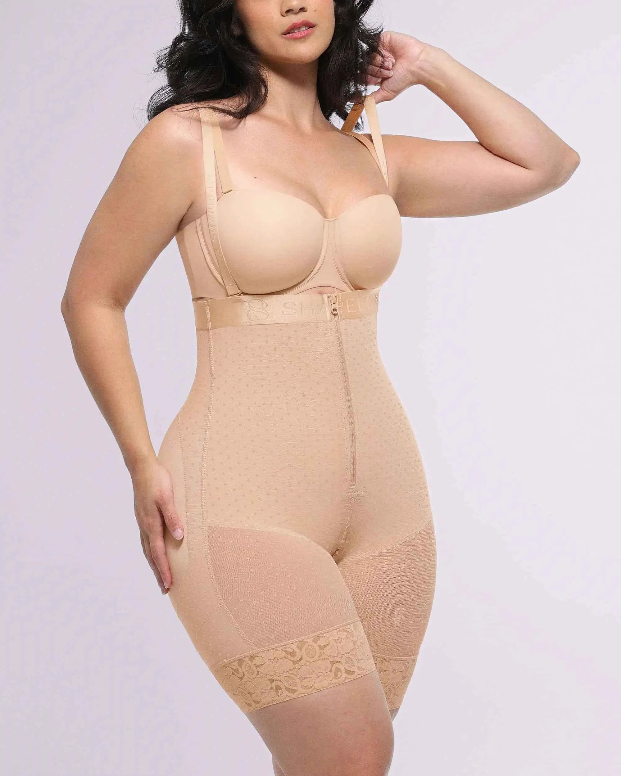 BOOT-YEAH™ High-Waisted Mini Dress - Polka Dot Lace