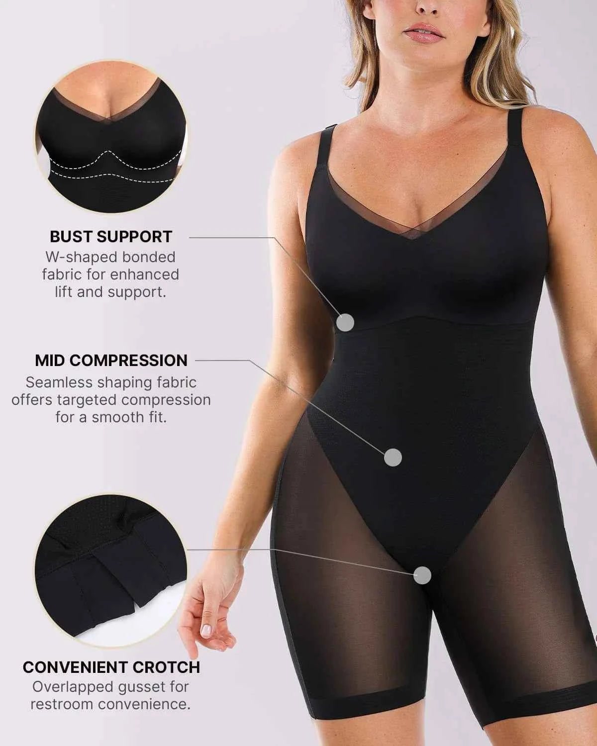 BOOT-YEAH™ Bodysuit - Black Seamless Butt-Lifting