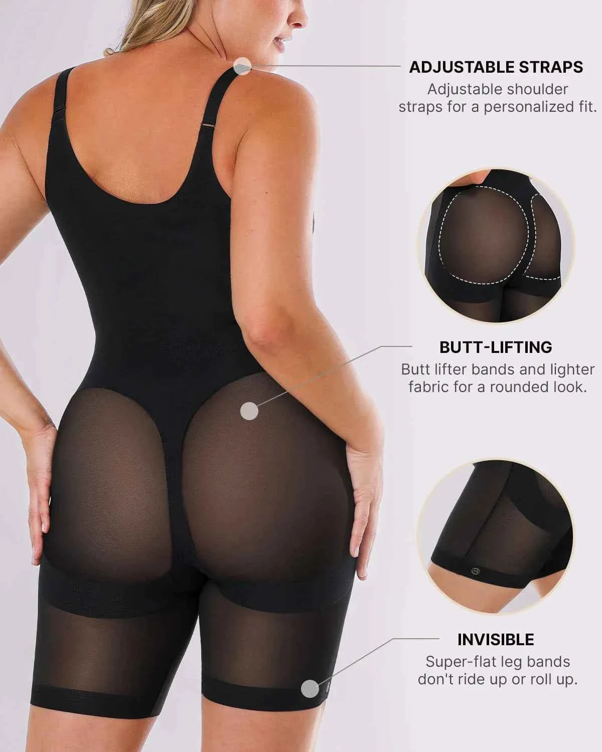 BOOT-YEAH™ Bodysuit - Black Seamless Butt-Lifting