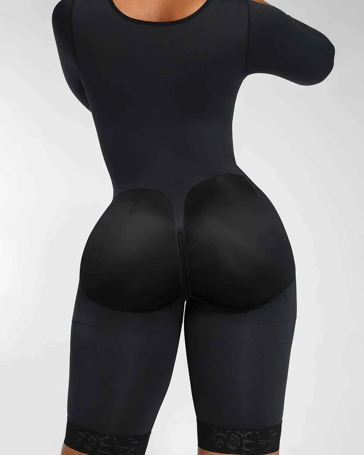 BOOT-YEAH™ Midi Bodysuit - Black Lace Butt-Lifting