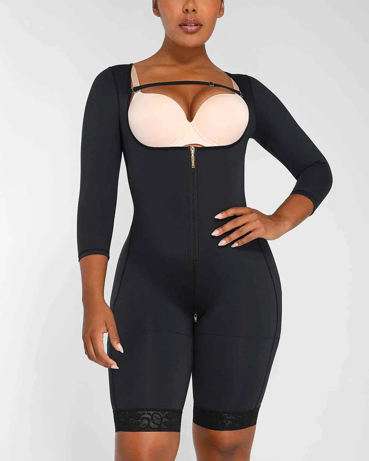 BOOT-YEAH™ Midi Bodysuit - Black Lace Butt-Lifting