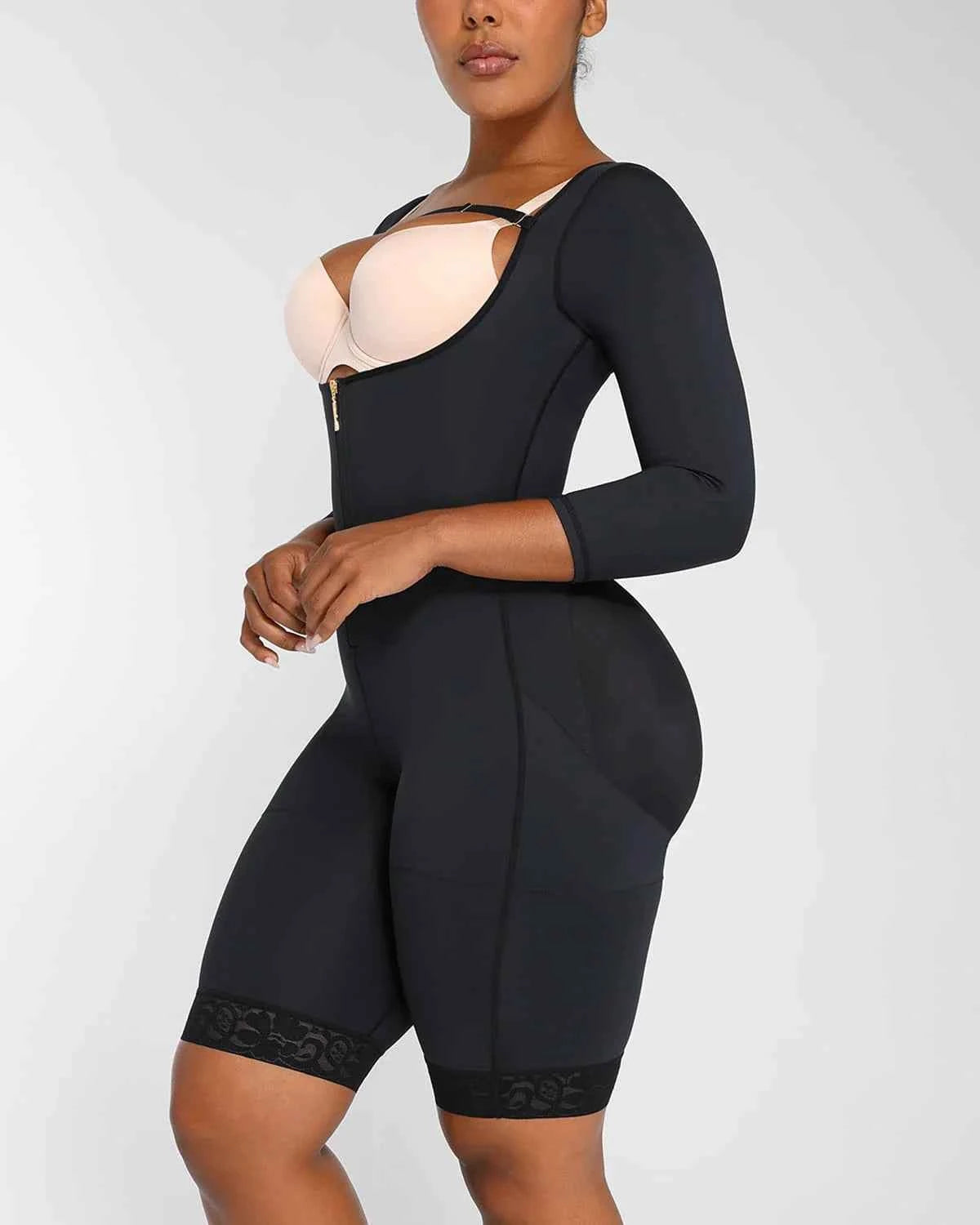 BOOT-YEAH™ Midi Bodysuit - Black Lace Butt-Lifting