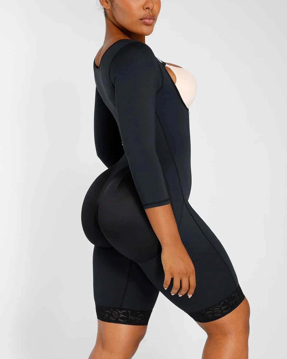 BOOT-YEAH™ Midi Bodysuit - Black Lace Butt-Lifting