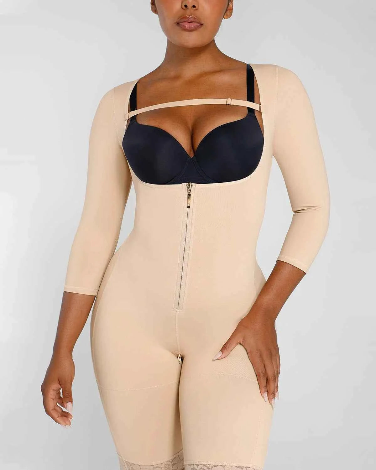 BOOT-YEAH™ Midi Bodysuit - Black Lace Butt-Lifting