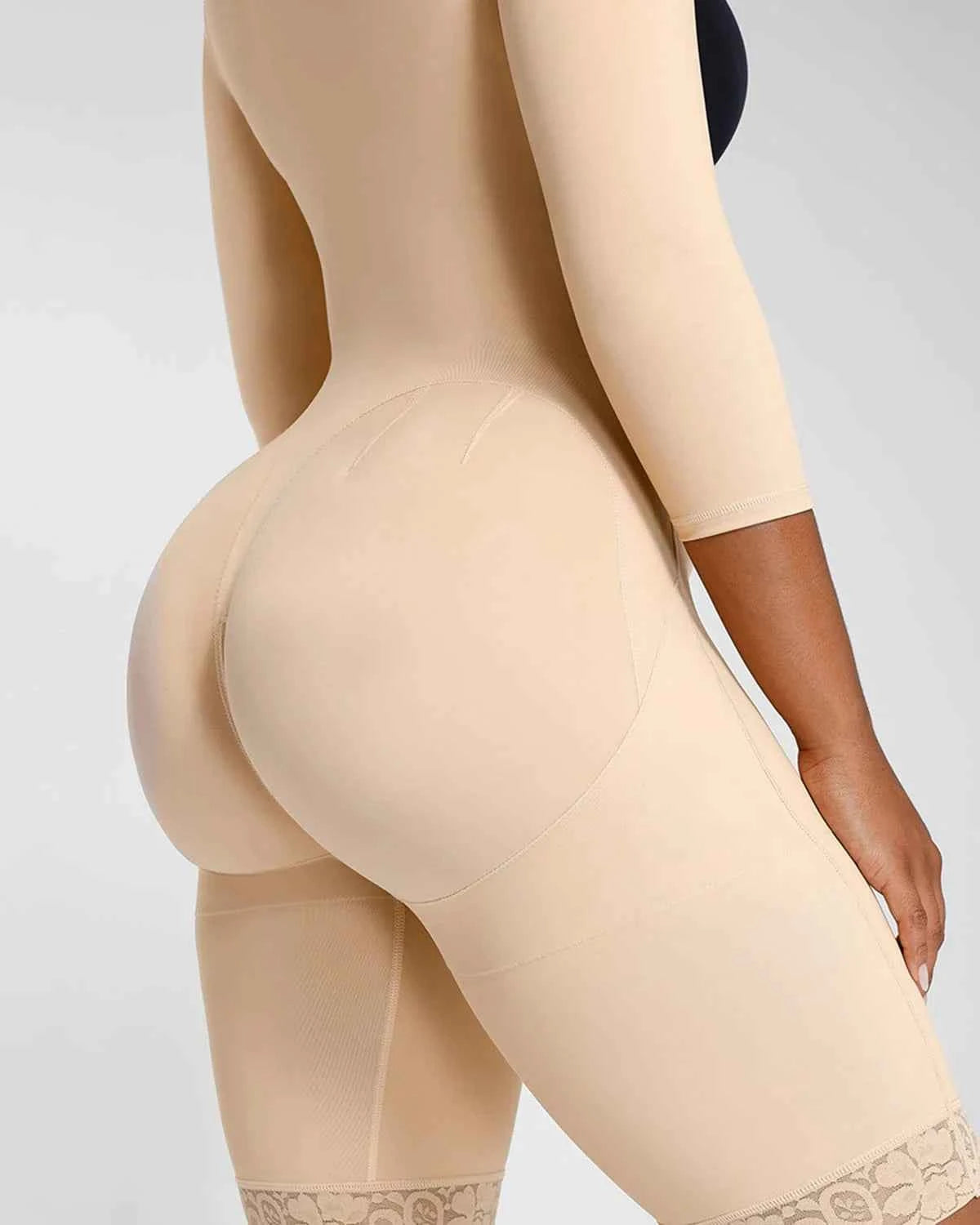 BOOT-YEAH™ Midi Bodysuit - Black Lace Butt-Lifting