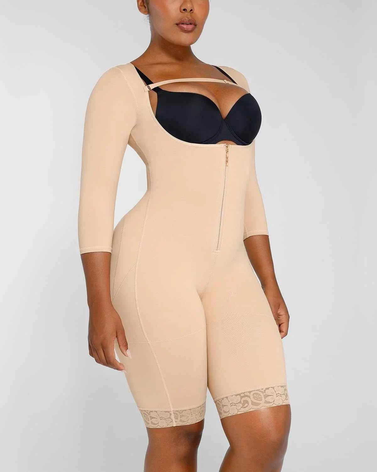 BOOT-YEAH™ Midi Bodysuit - Black Lace Butt-Lifting