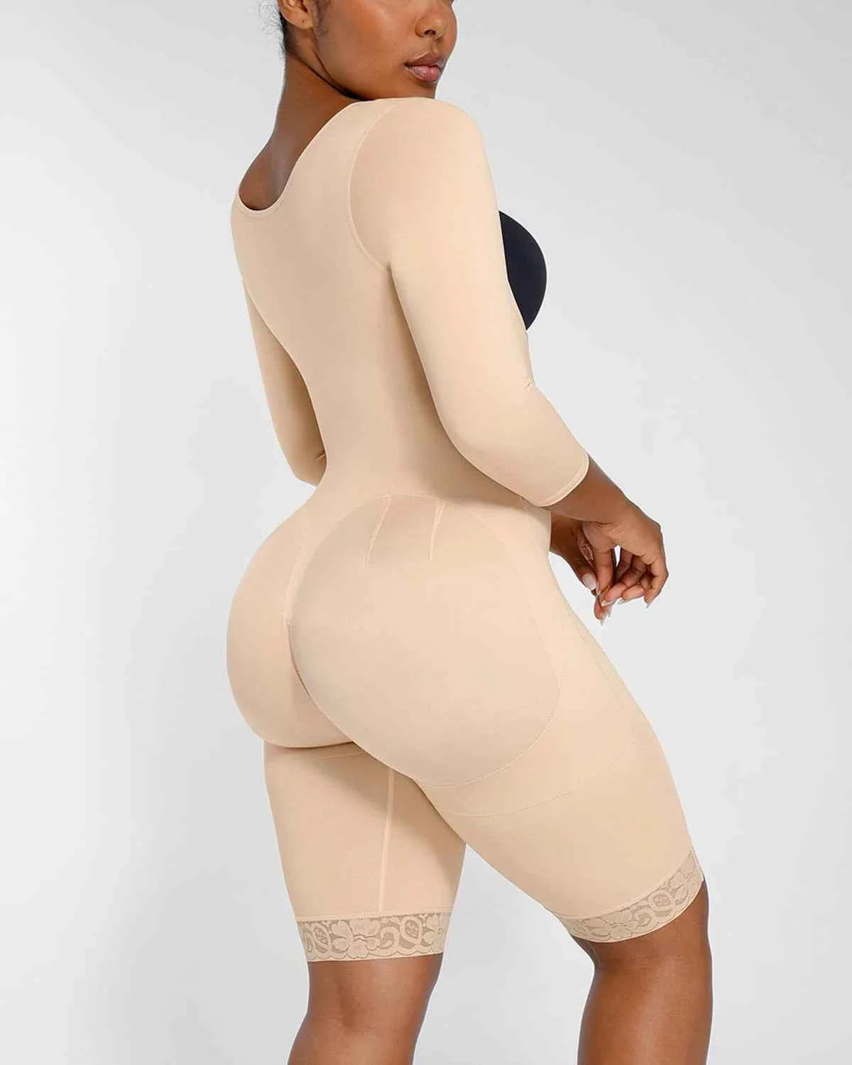 BOOT-YEAH™ Midi Bodysuit - Black Lace Butt-Lifting