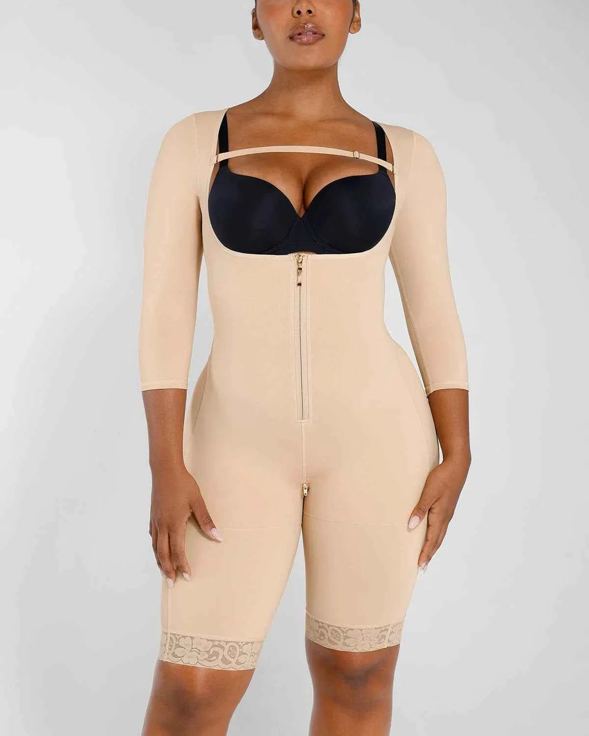 BOOT-YEAH™ Midi Bodysuit - Black Lace Butt-Lifting