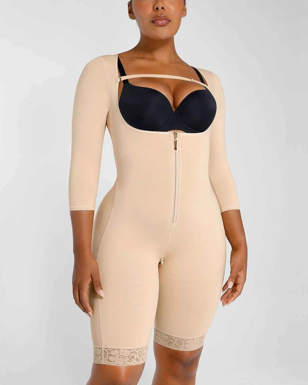 BOOT-YEAH™ Midi Bodysuit - Black Lace Butt-Lifting