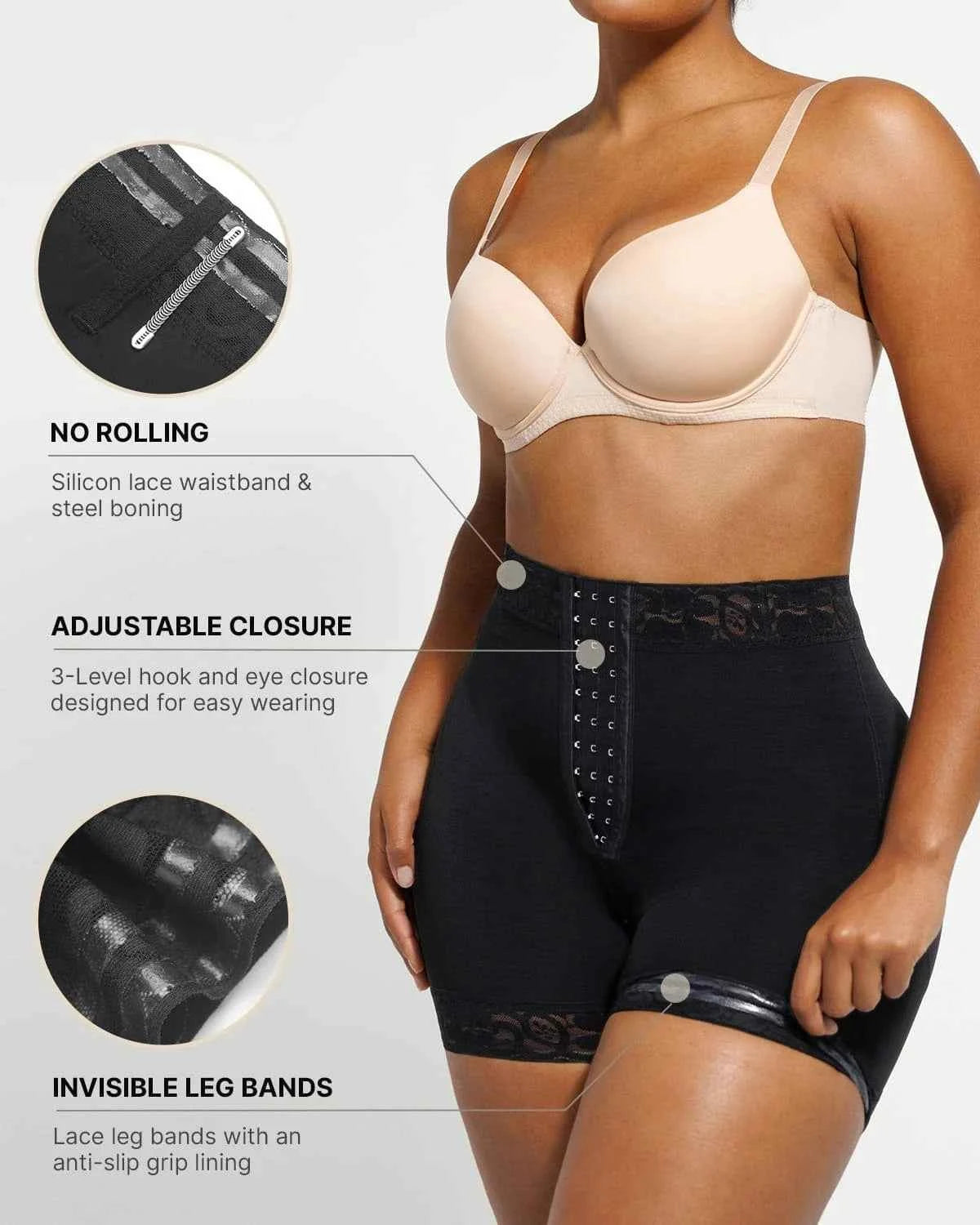 BOOT-YEAH™ AirSlim® Mid-Rise Shorts - Black Lace Compression