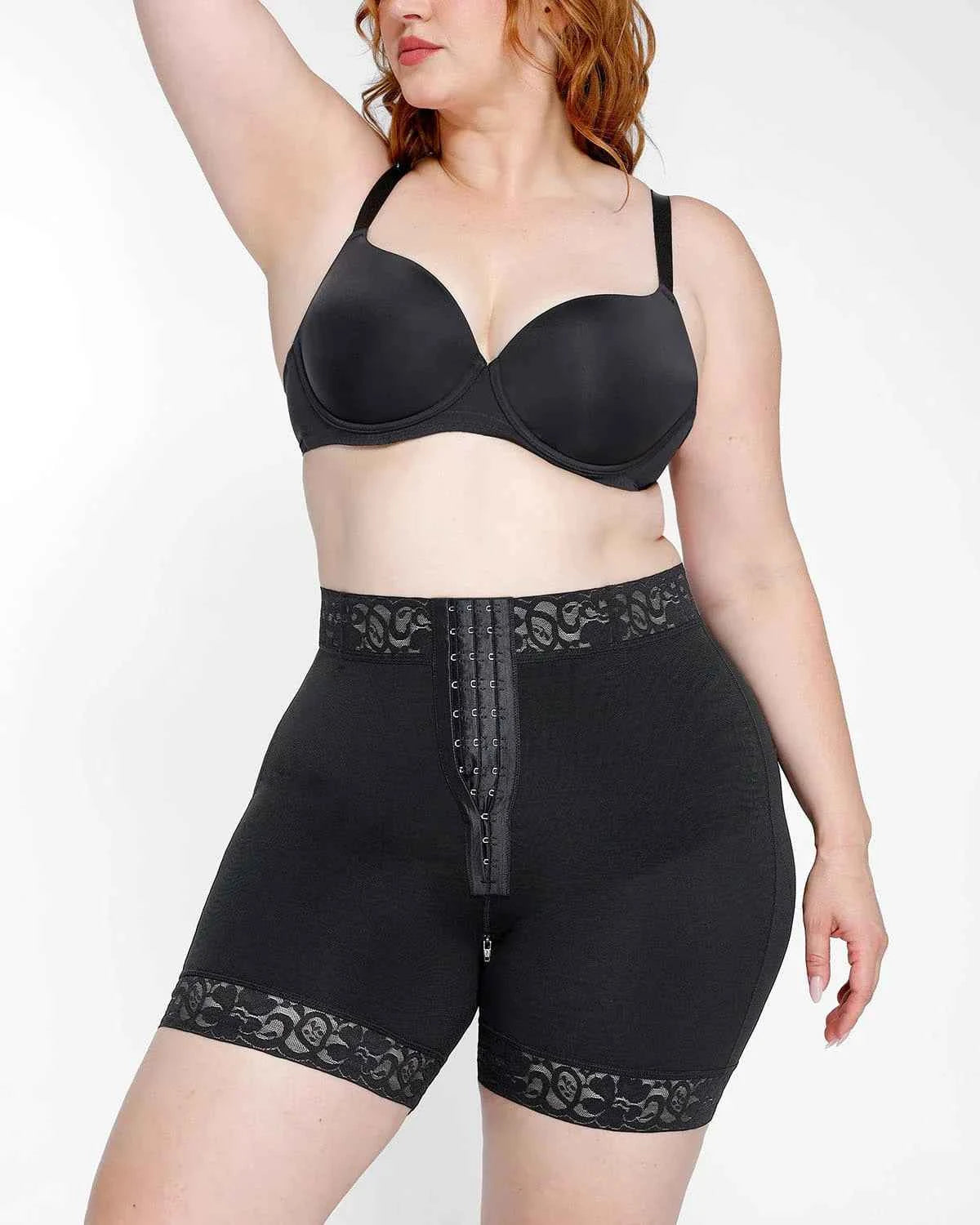 BOOT-YEAH™ AirSlim® Mid-Rise Shorts - Black Lace Compression