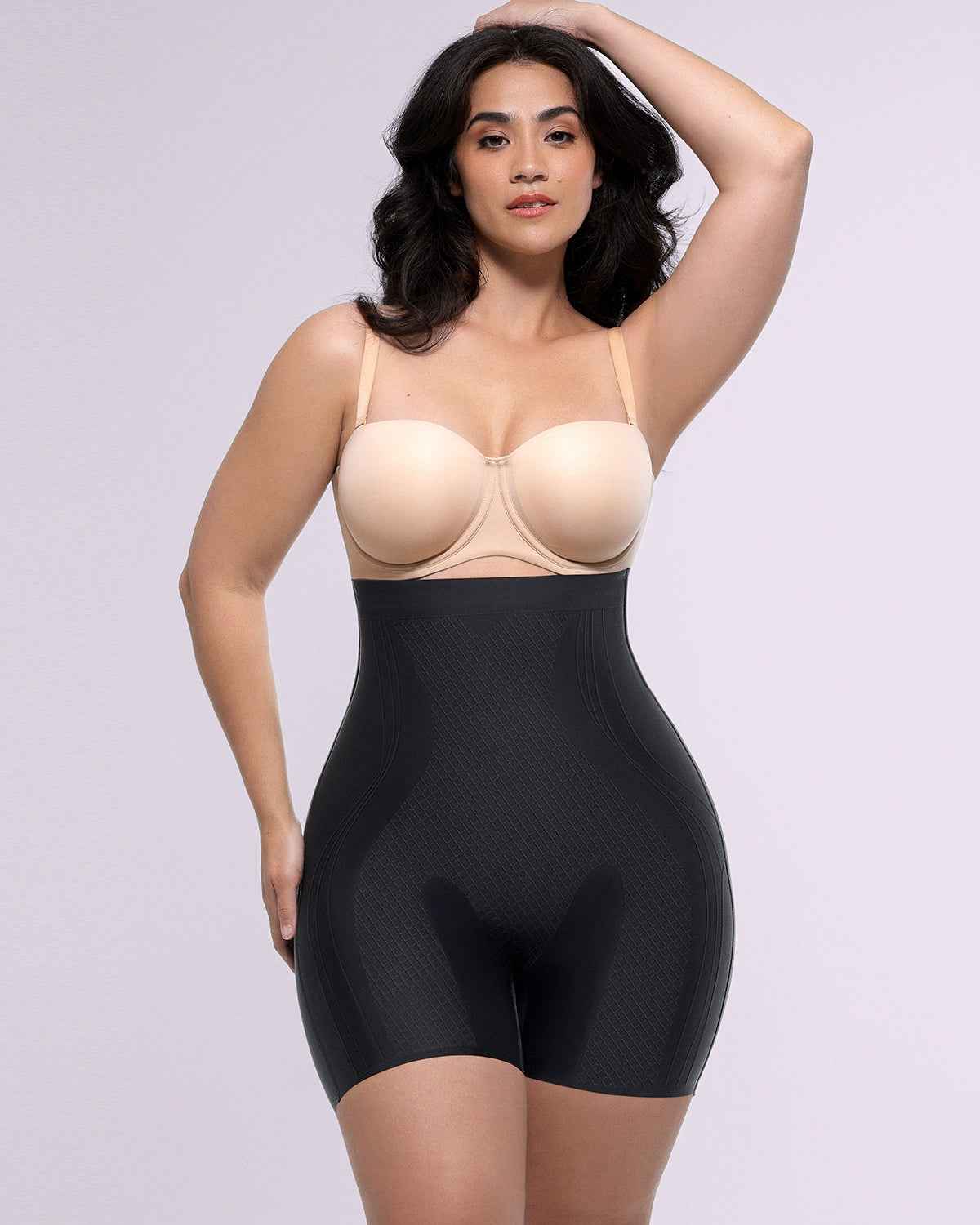 Bare Essentials Midi Shorts - Cream Tummy Control