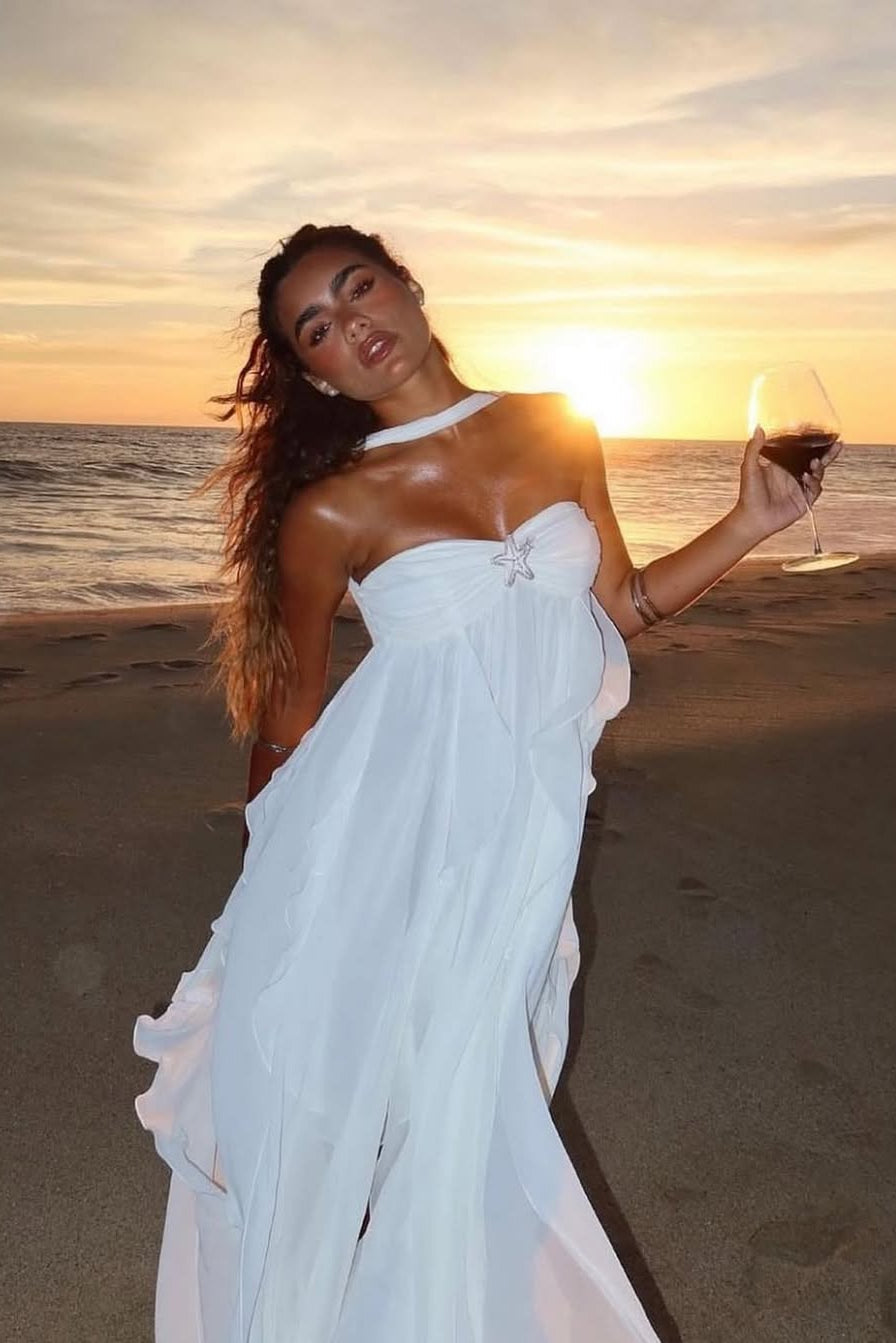 Chloé Strapless Ruffle Maxi Dress