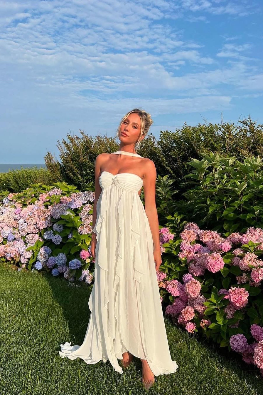 Chloé Strapless Ruffle Maxi Dress
