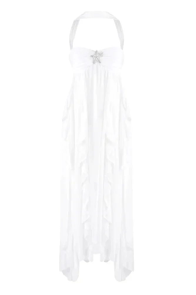 Chloé Strapless Ruffle Maxi Dress