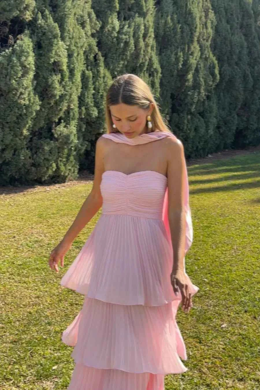 Manon Strapless Tiered Maxi Dress