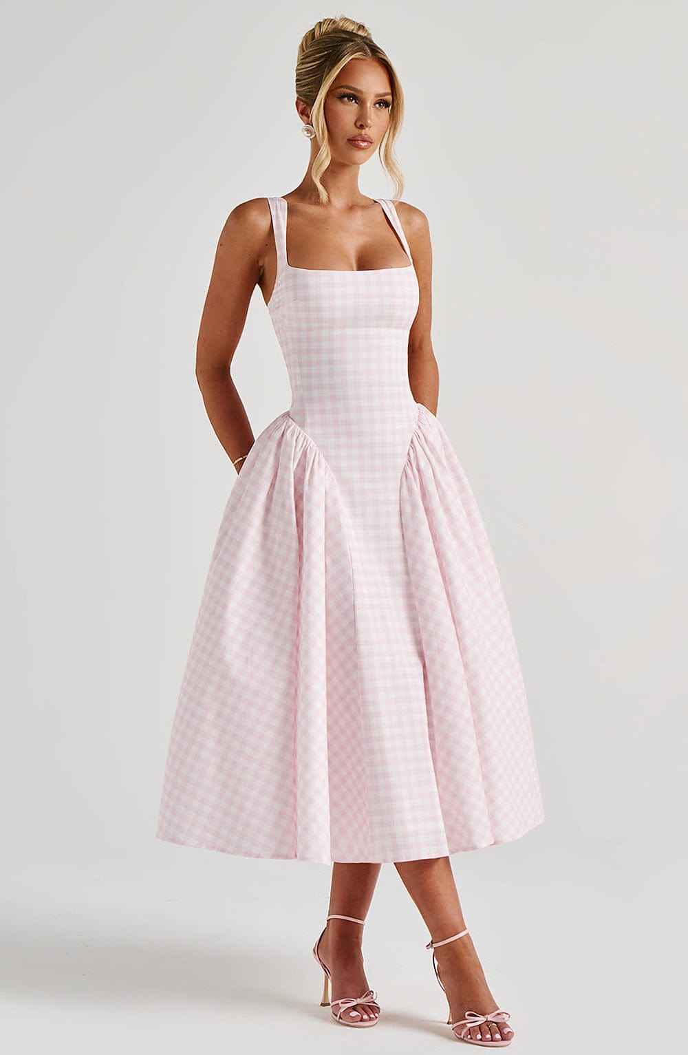 Élixir Square Neck Midi Dress