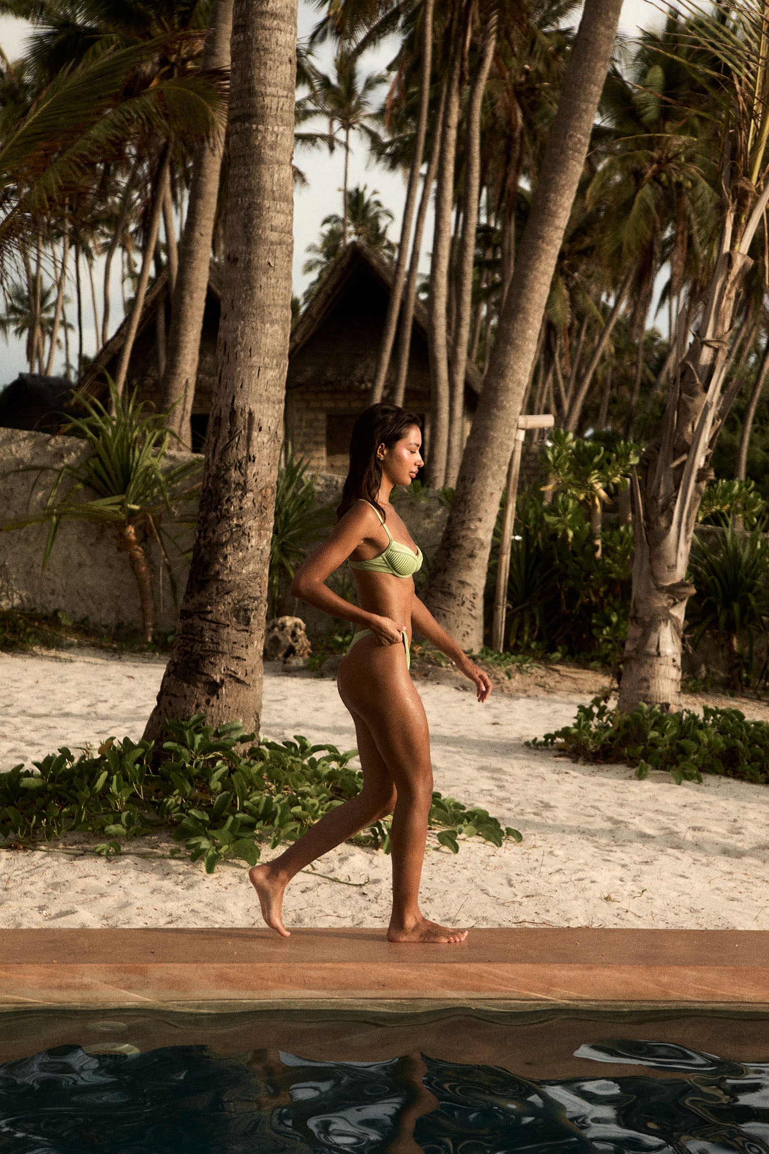 Deja Vu Pleated Underwired Summer Bikini - Lime Green