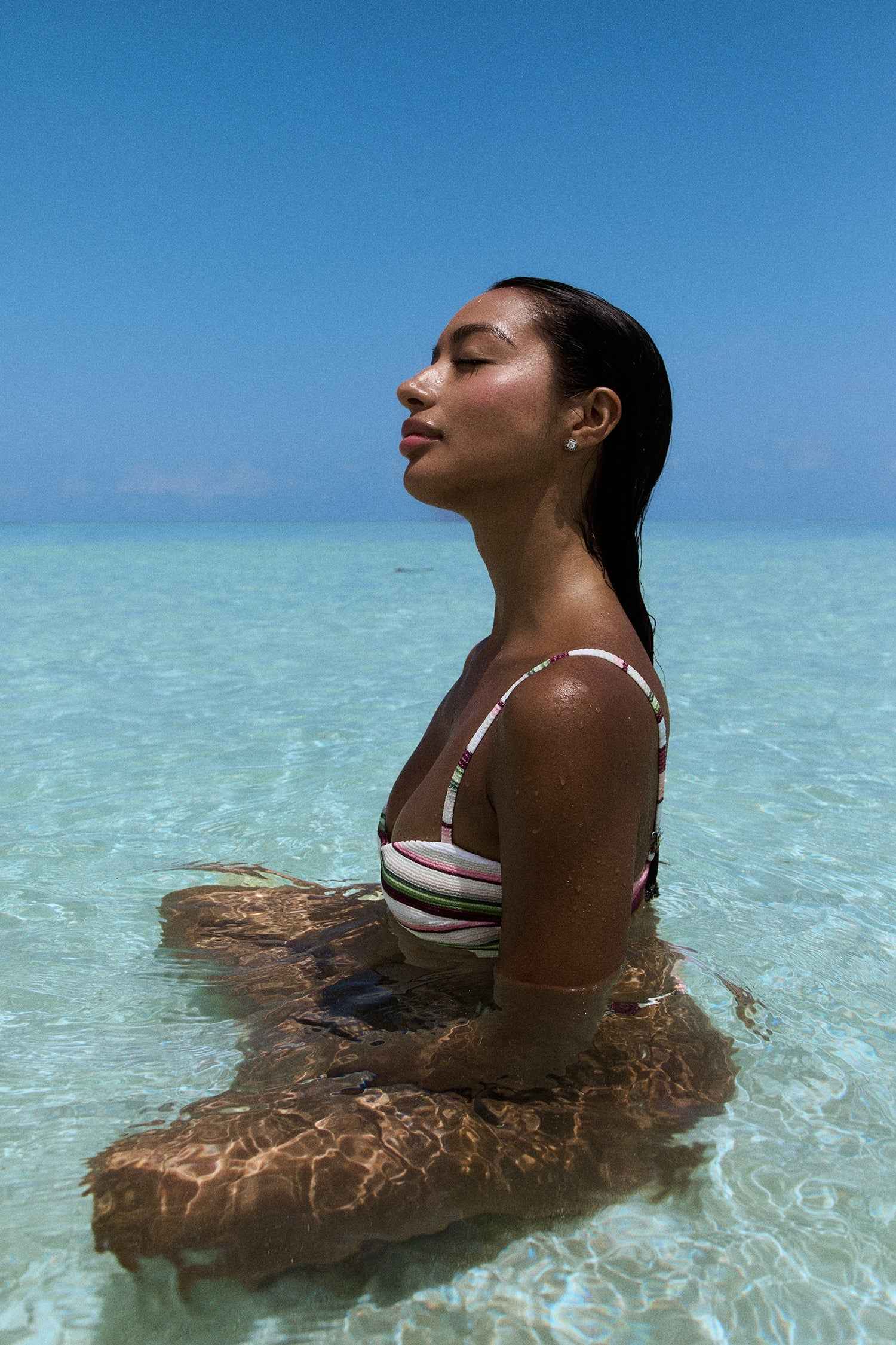 Archipel Balconette Ribbed Summer Bikini Set - Cream/Olive/Blush/Wine