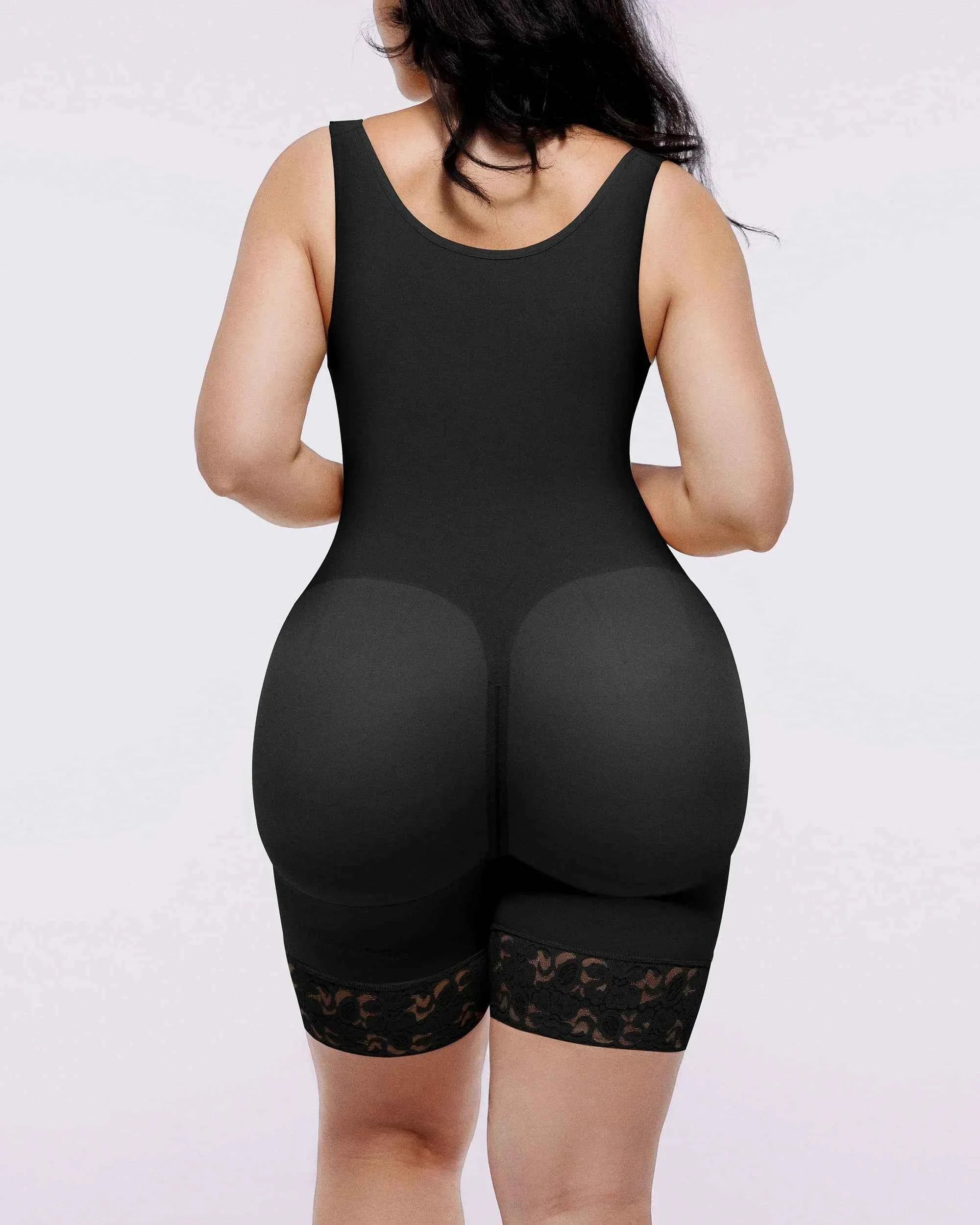 BOOT-YEAH™ Midi Bodysuit - Black Lace Compression