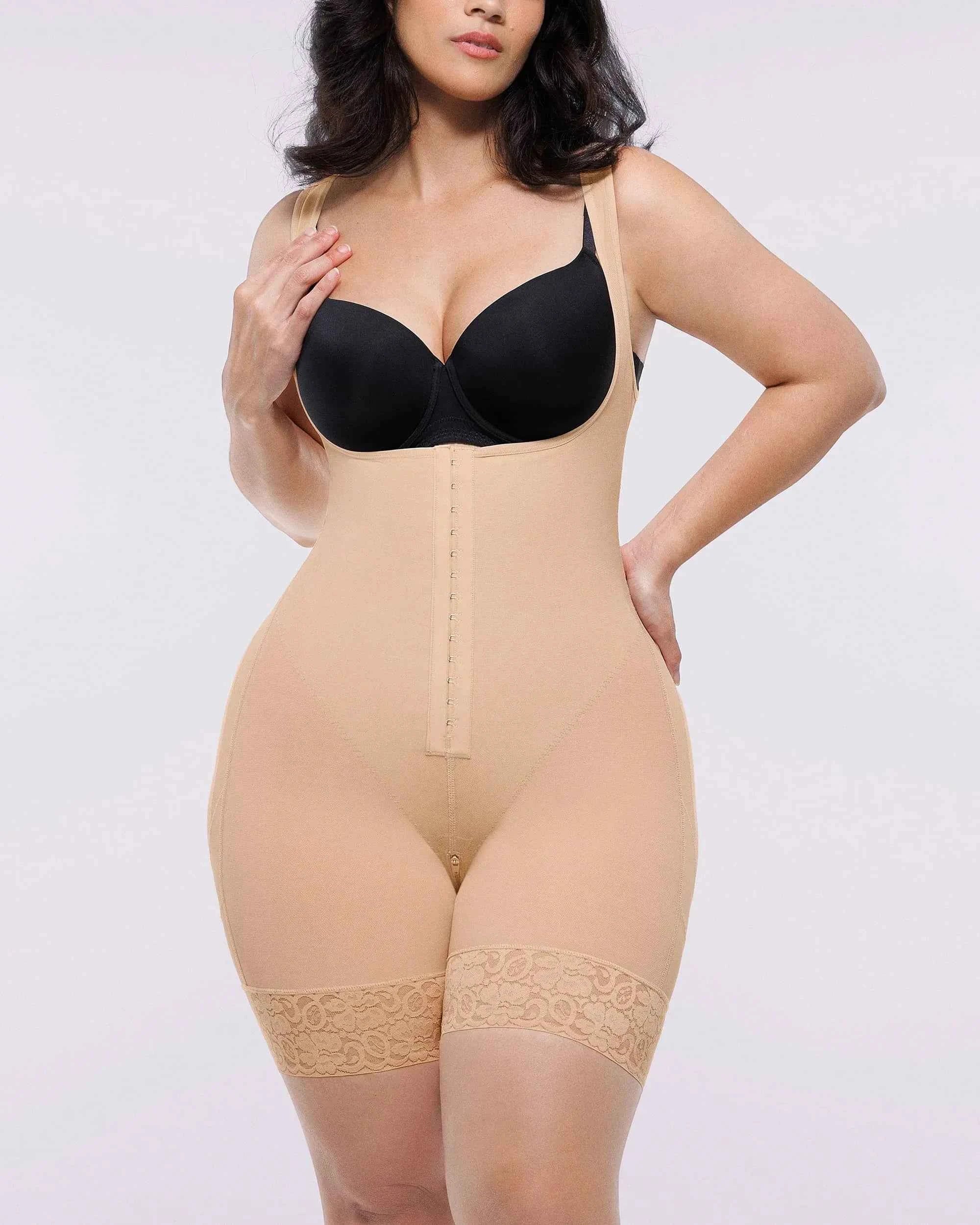 BOOT-YEAH™ Midi Bodysuit - Black Lace Compression