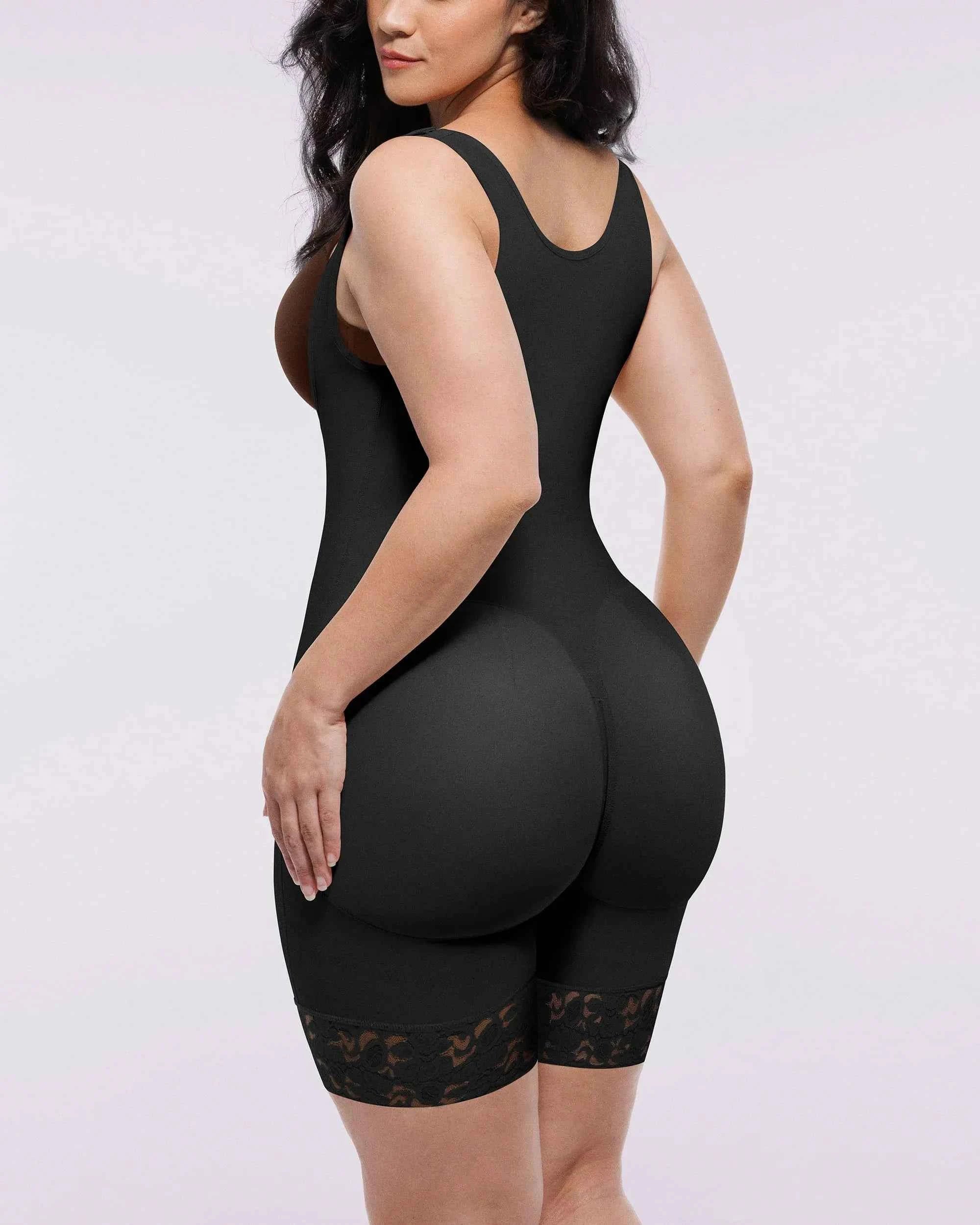 BOOT-YEAH™ Midi Bodysuit - Black Lace Compression